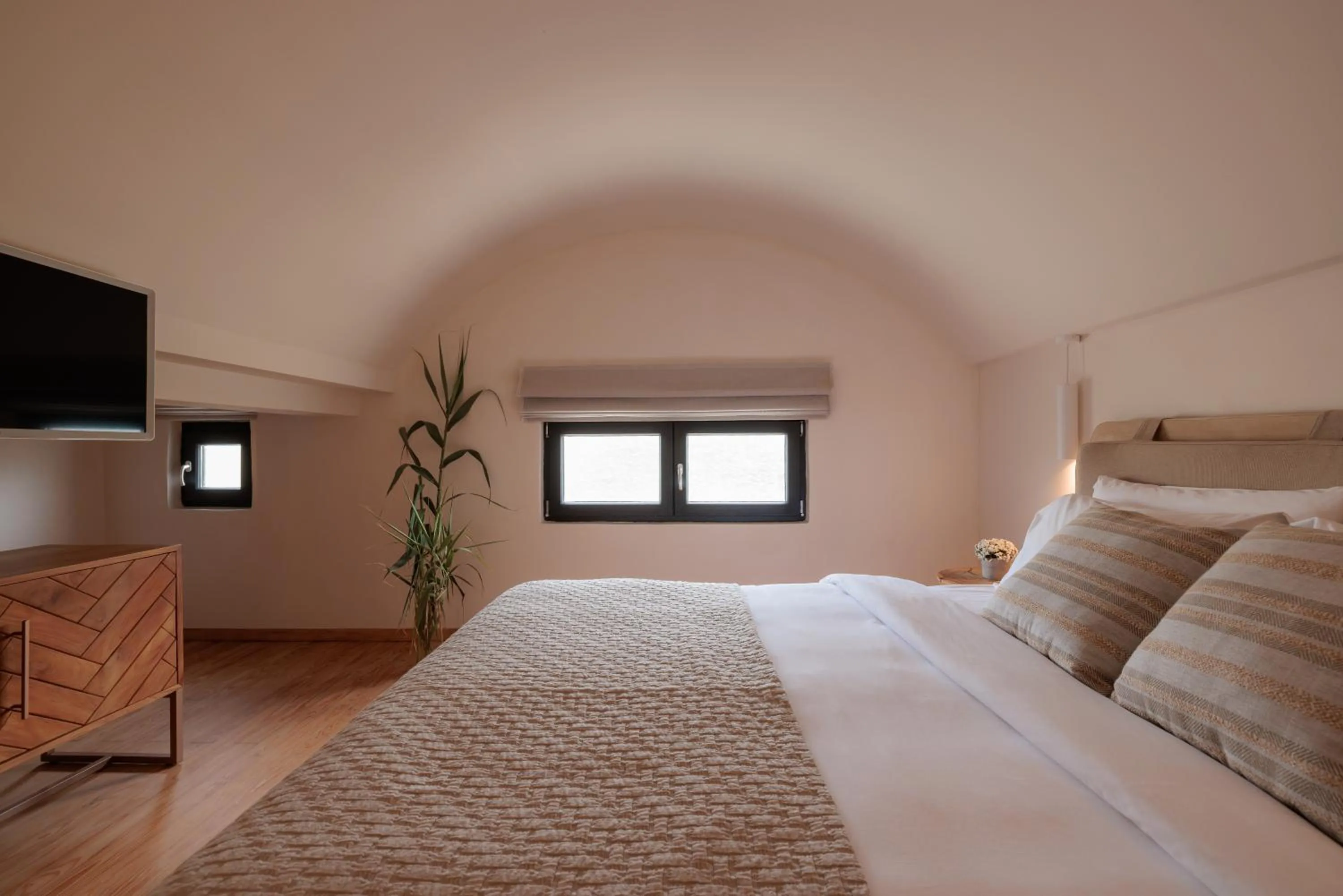 Bedroom, Bed in Asty Mykonos Hotel & Spa - World of One Hotel Group