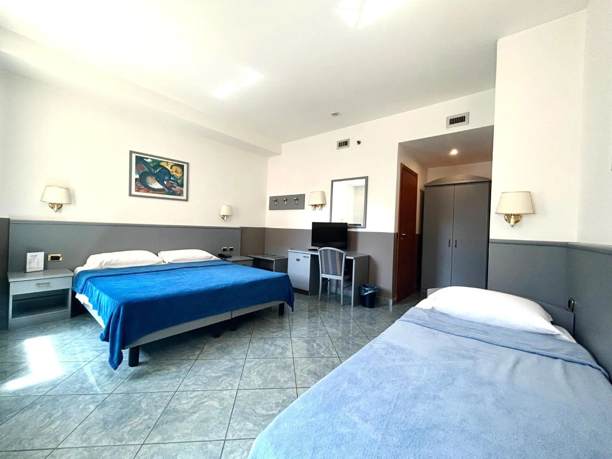 Bed in Hotel Vitruvio