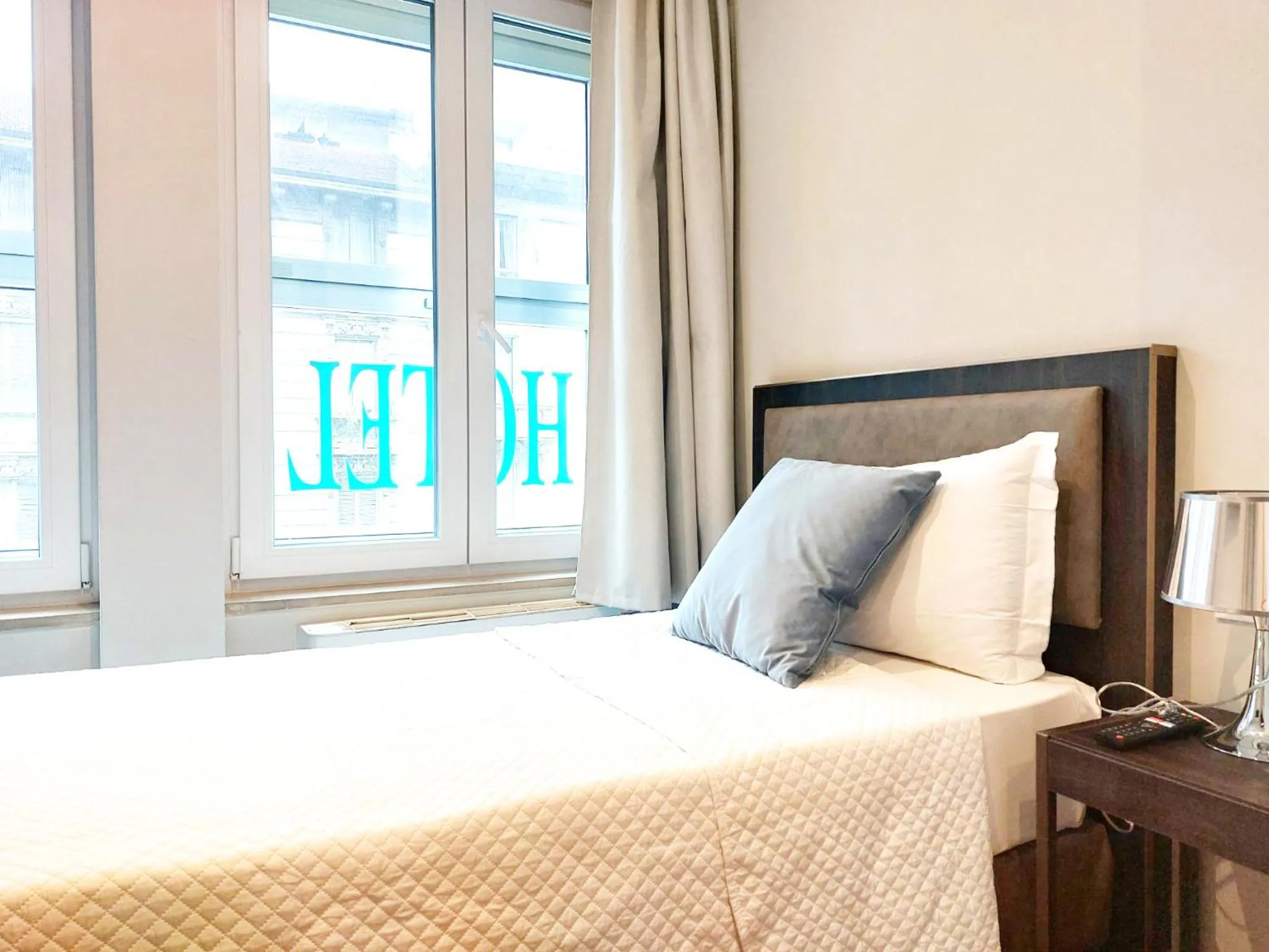 Bed in Hotel Vitruvio