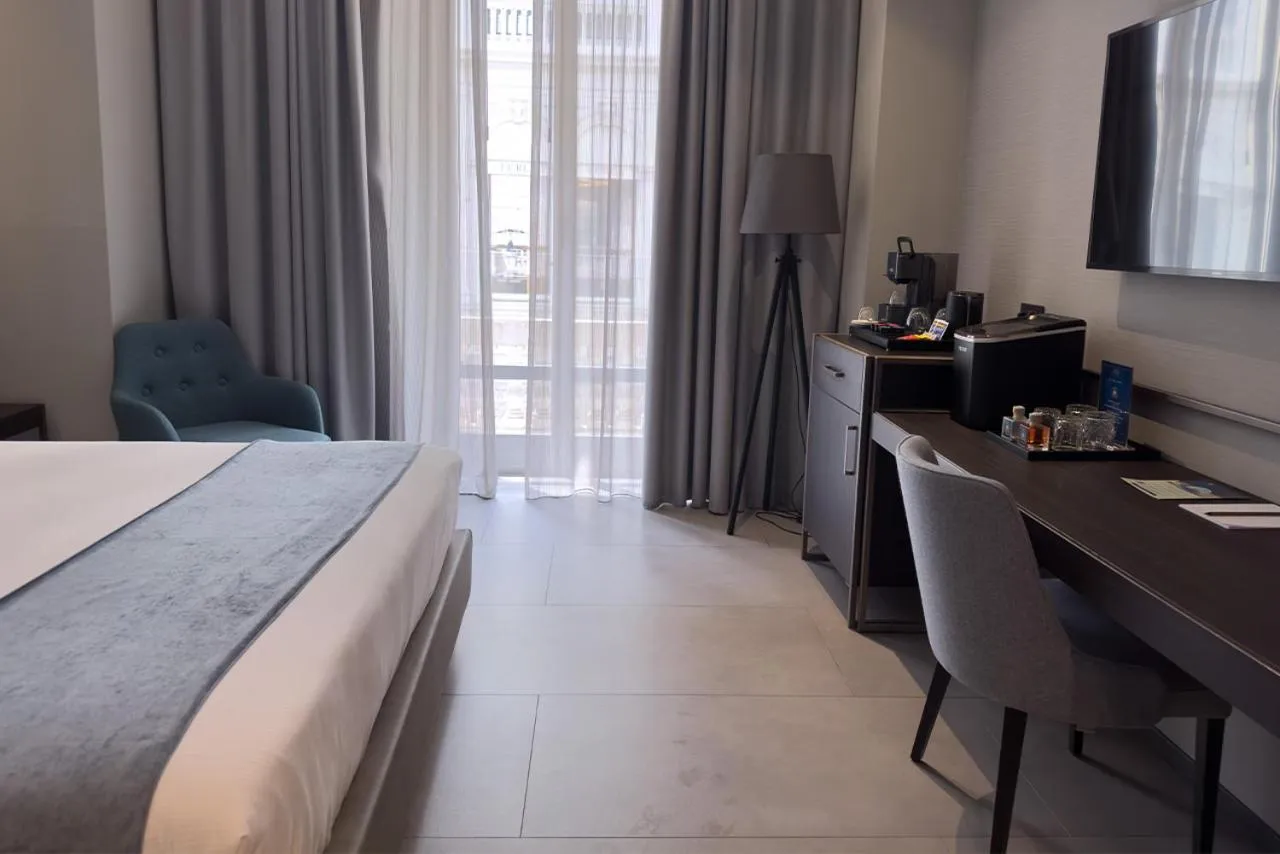 Bed in Hotel Vitruvio