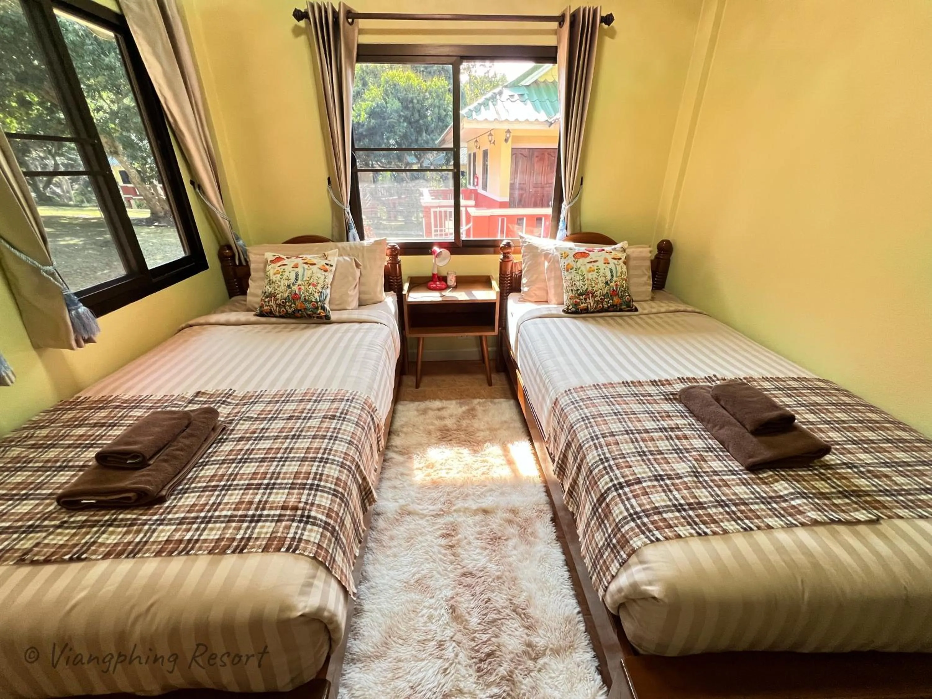 Bed in ViangPhing Resort