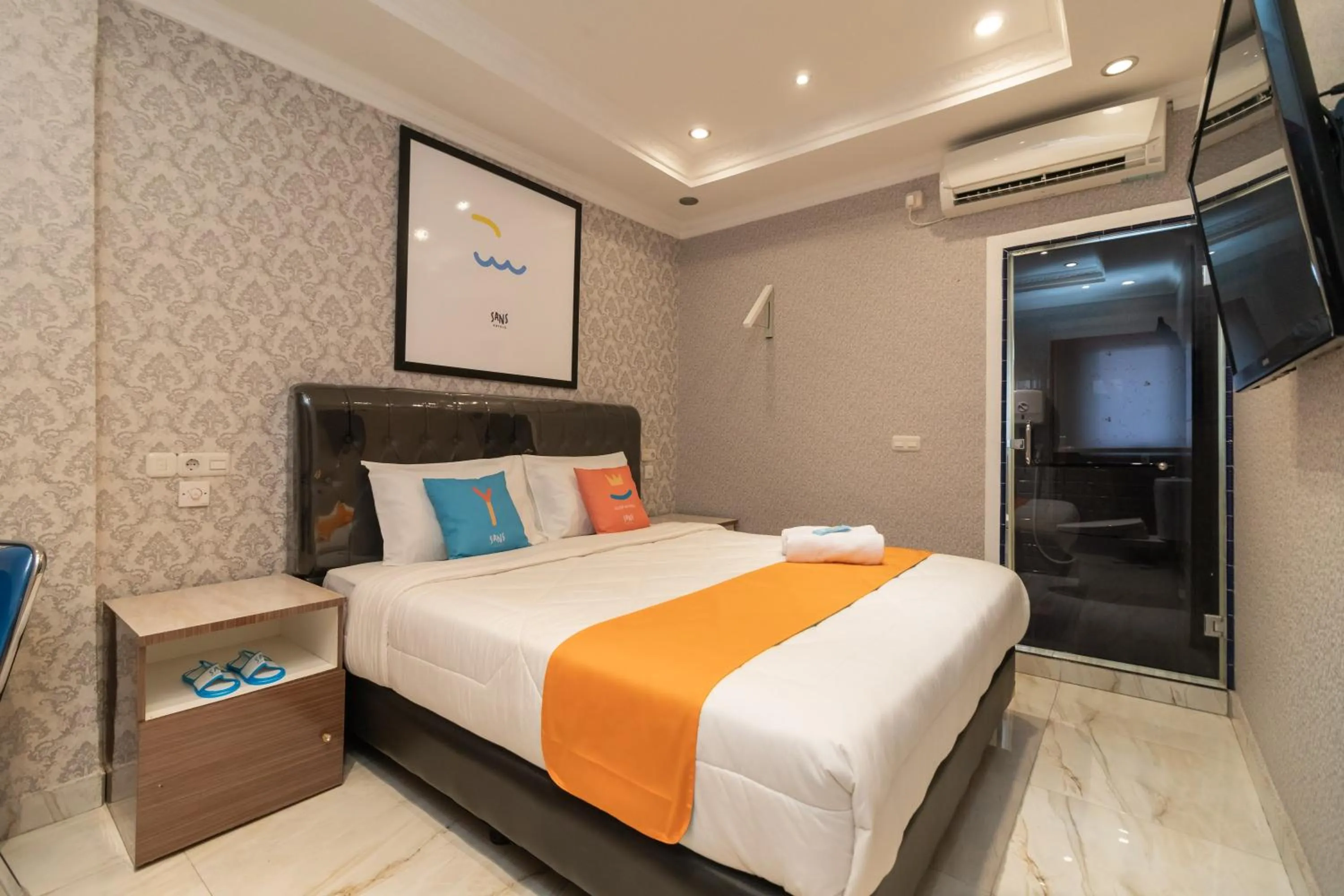 Bedroom, Bed in Sans Hotel Beauty Palembang