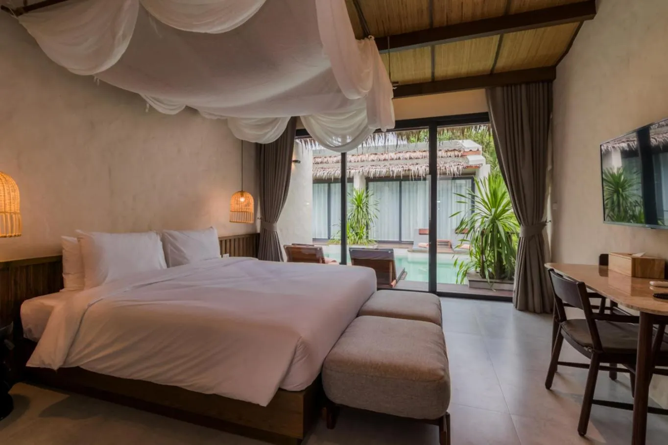 Bed in The Flow Samui Beach Resort