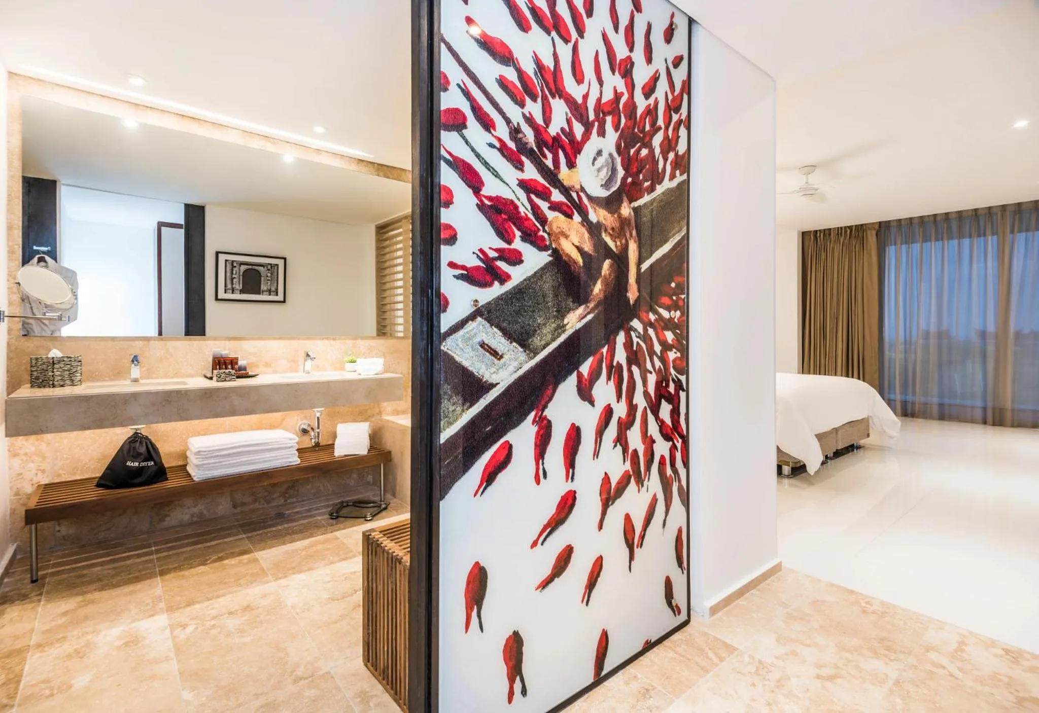 Bathroom, Bed in Dreams Karibana Cartagena Golf & Spa Resort