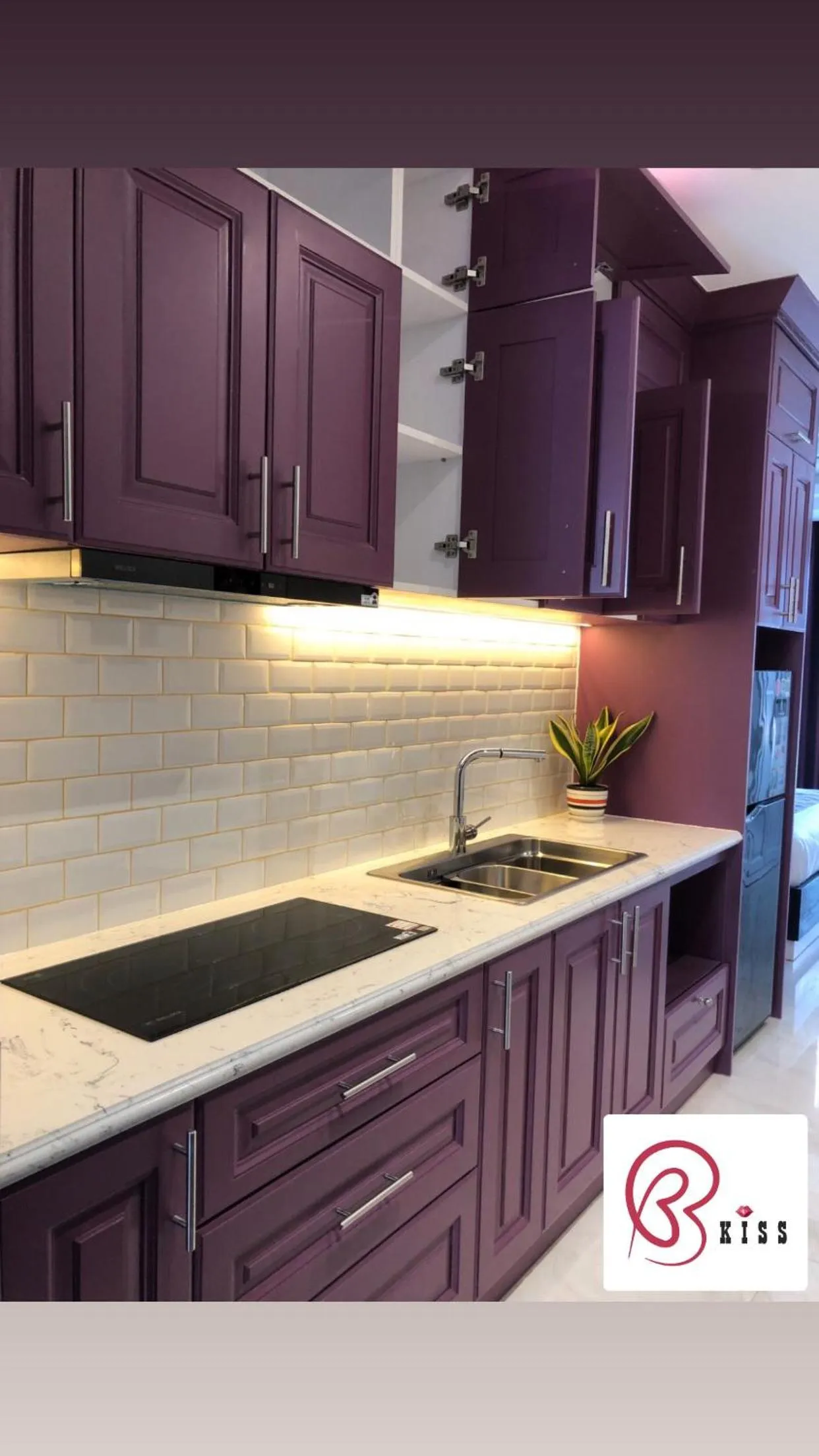 Kitchen or kitchenette in BBKISS Apartments & Hotel