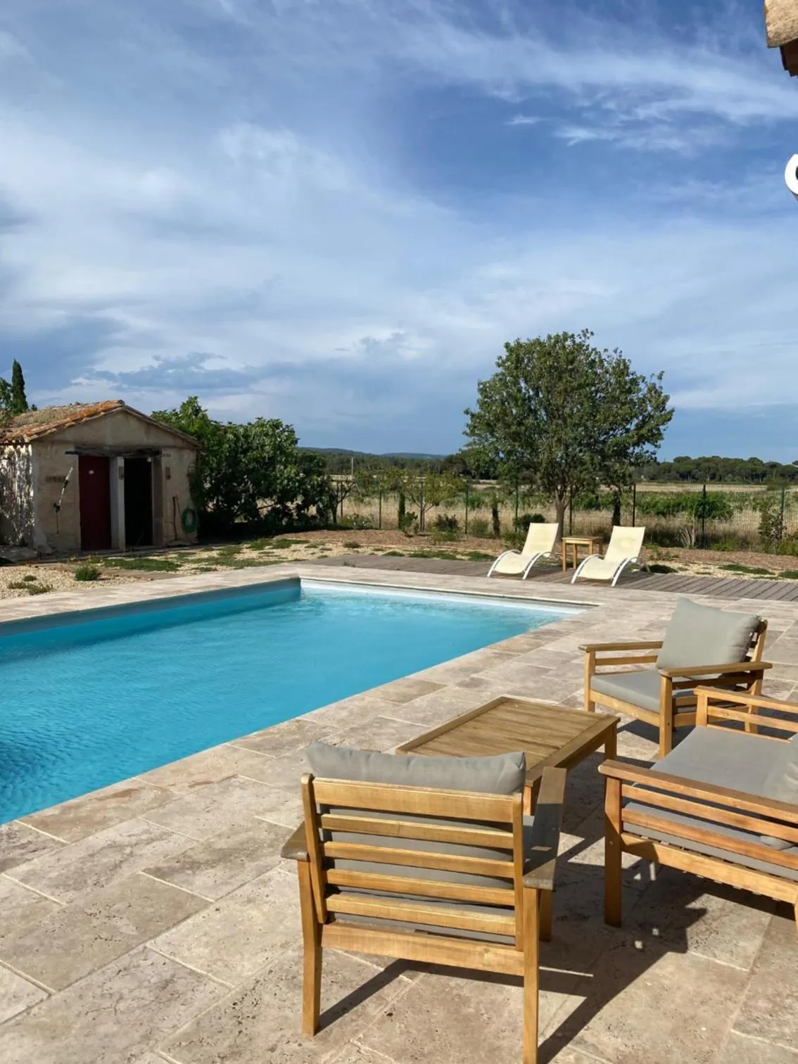 Pool view in Le Relais d'Affiac