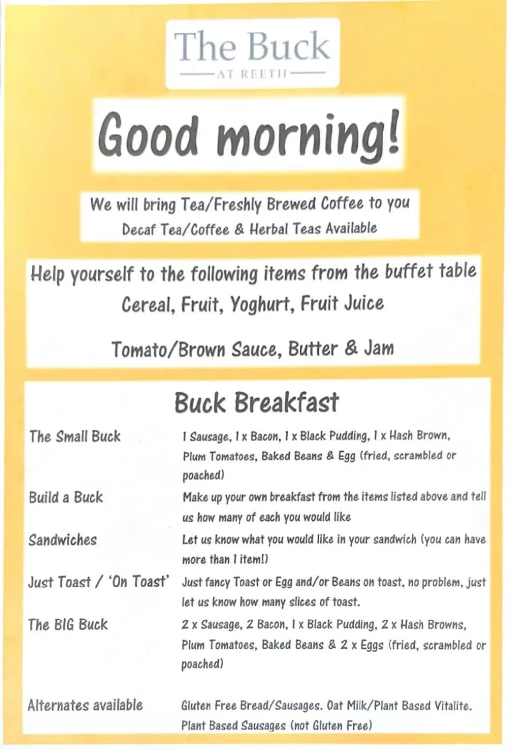 Breakfast in The Buck