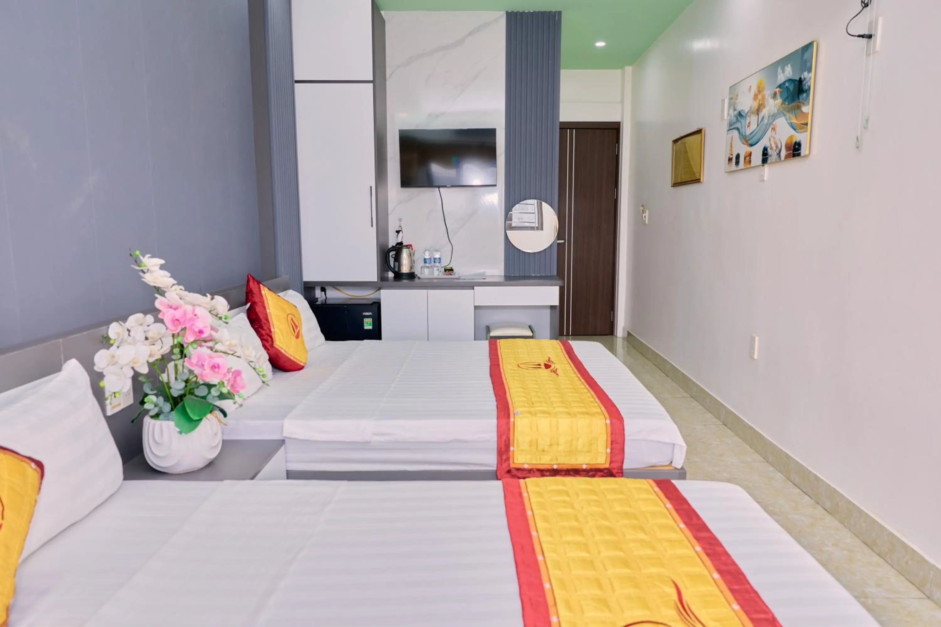 Bed in Huong Cang Sea View Hotel