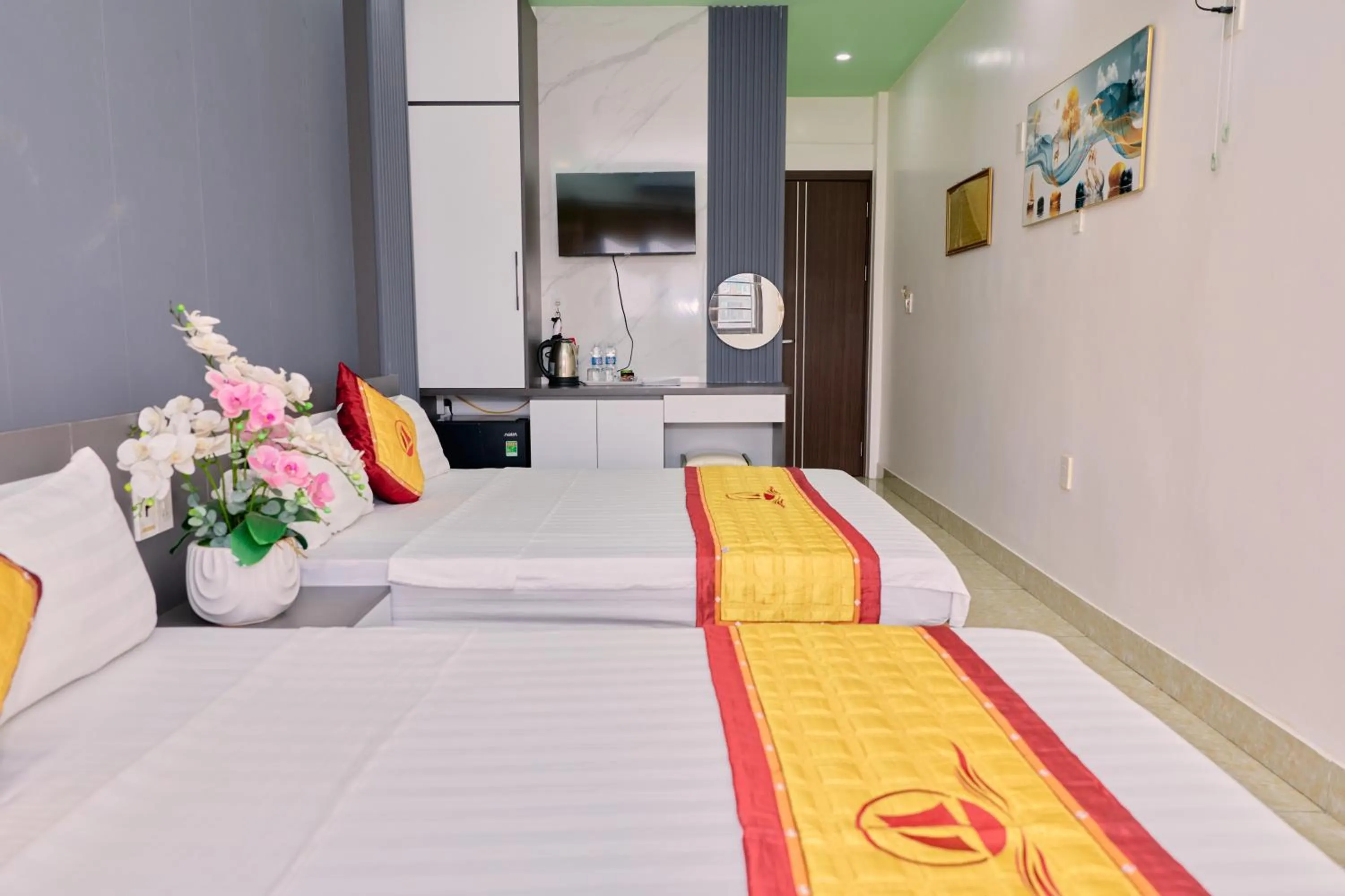 Bed in Huong Cang Sea View Hotel
