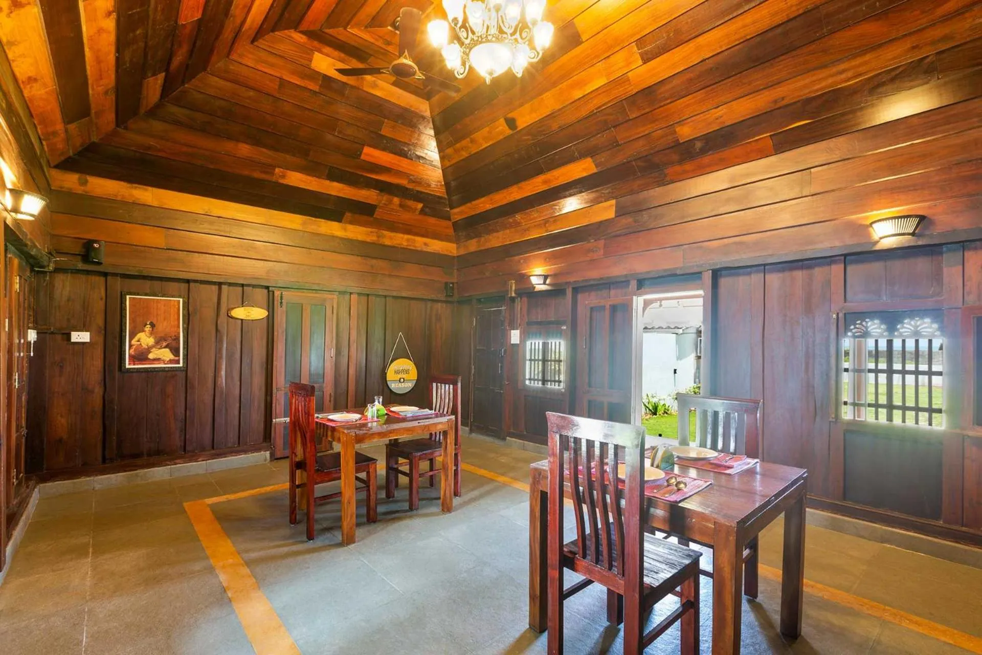 Dining area in Deshadan's Tarangi Beach Villas,Marari