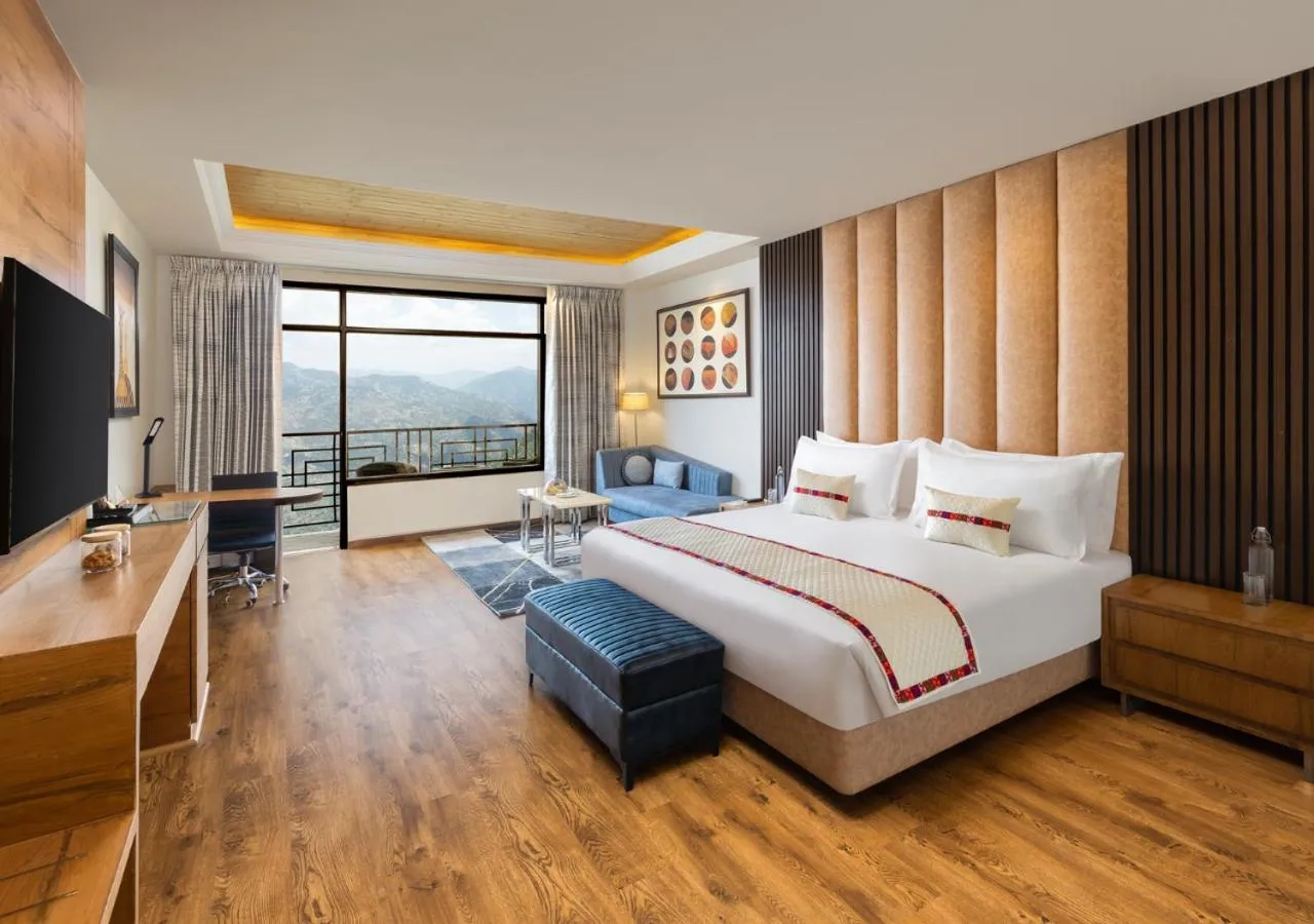 Bedroom, Bed in juSTa Cliffend Resort & Spa, Mashobra