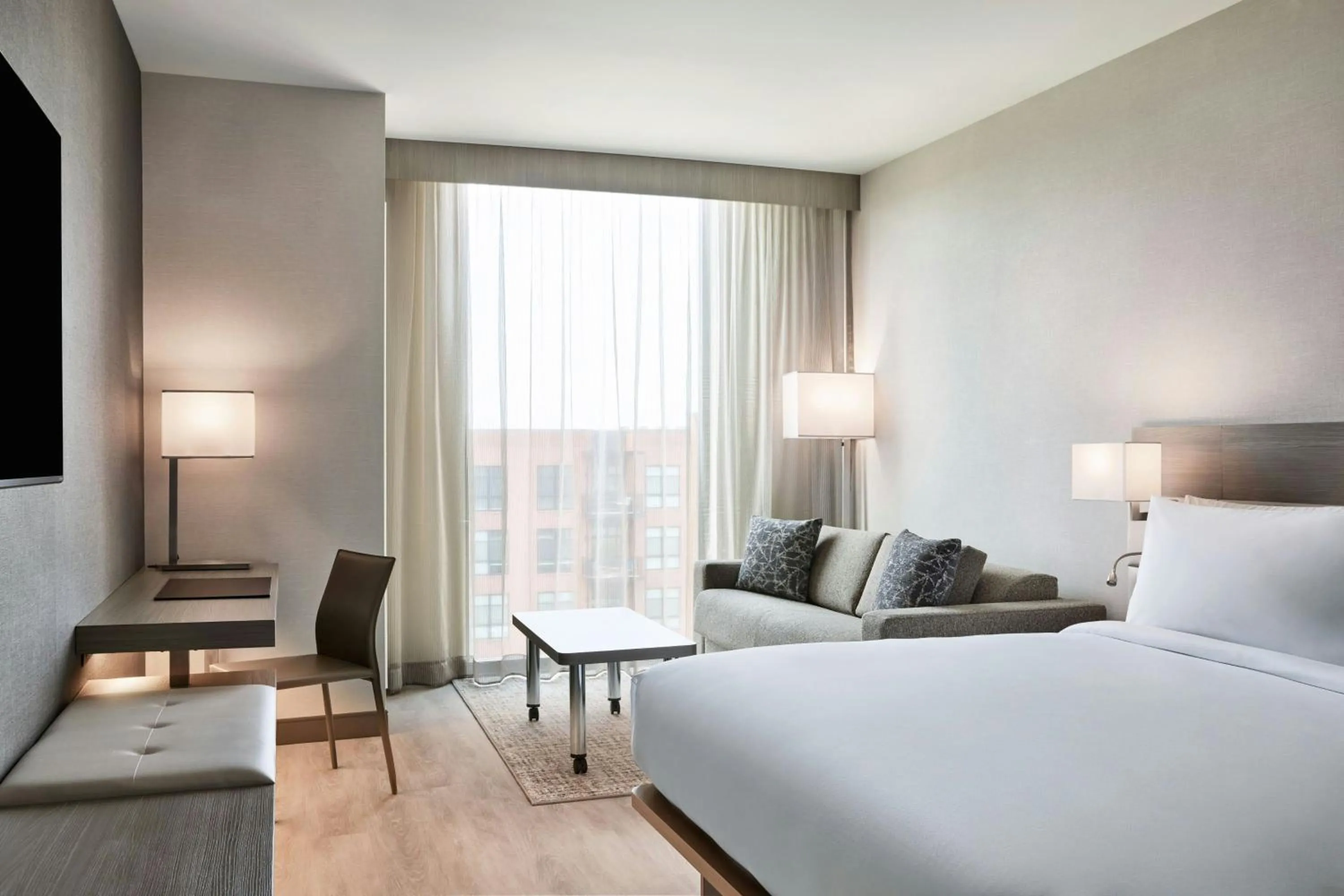 Photo of the whole room, Bed in AC Hotel by Marriott St Louis Chesterfield