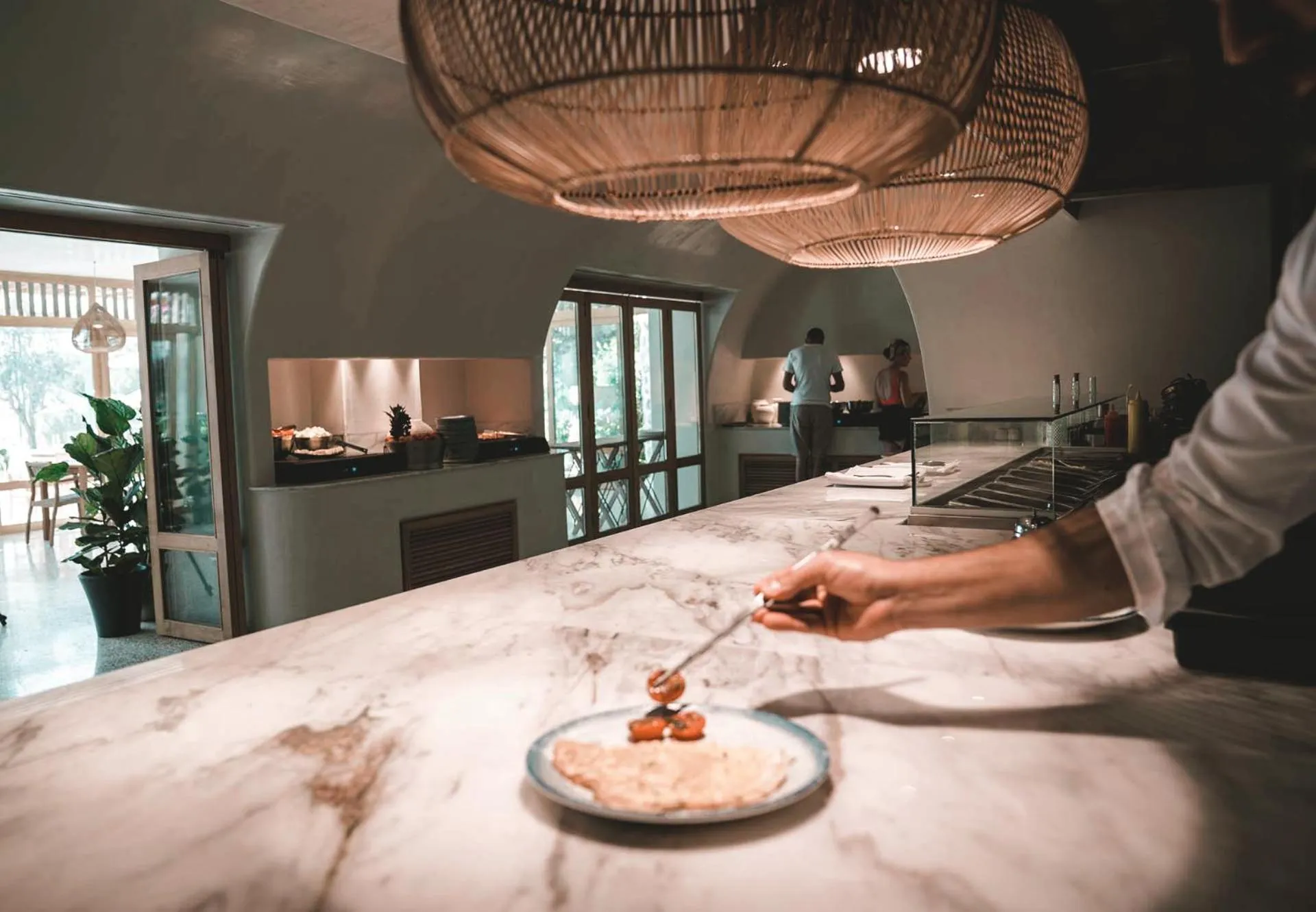 kitchen in Perios Beach House - Adults Only