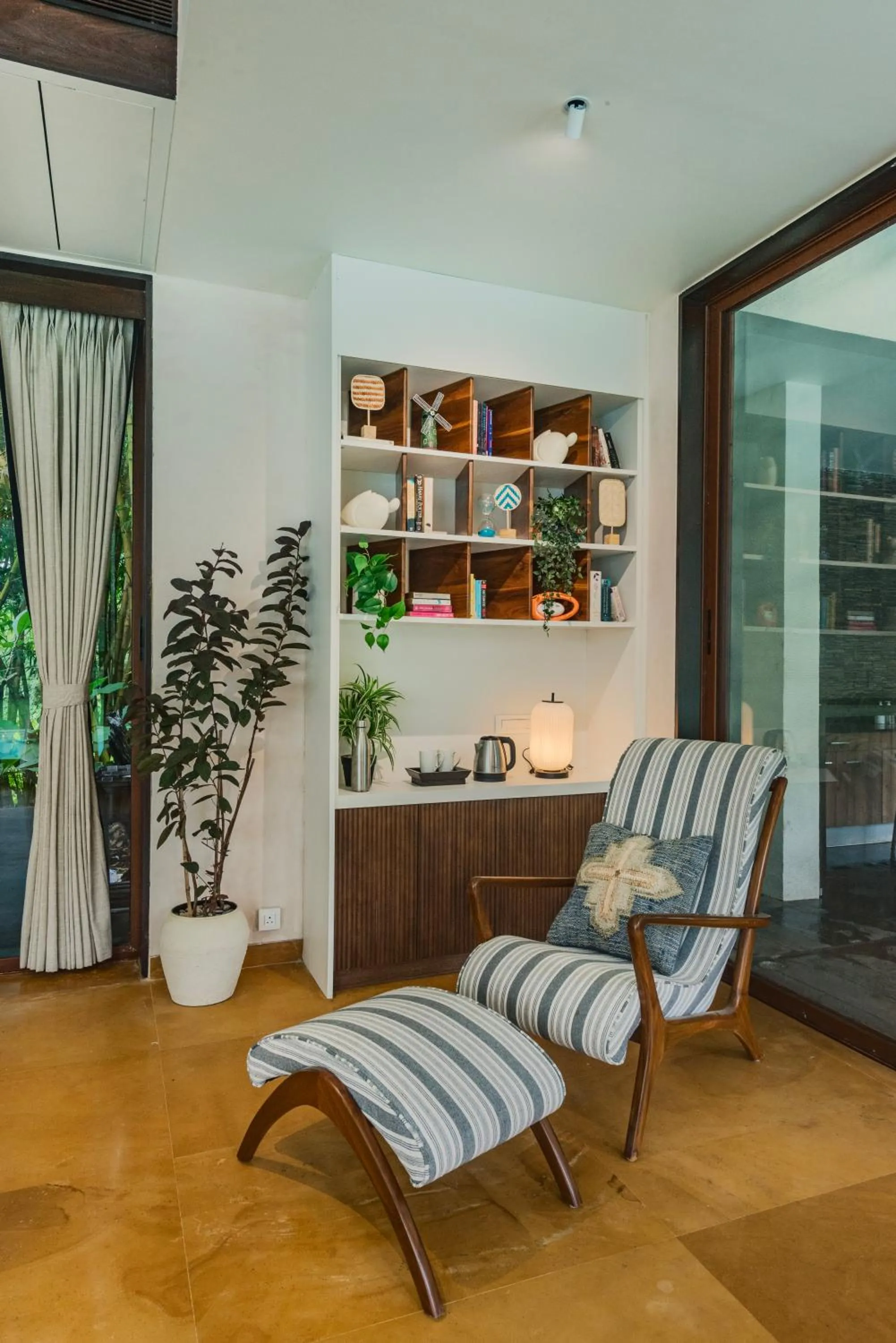 Living room in SaffronStays Estella, Alibaug