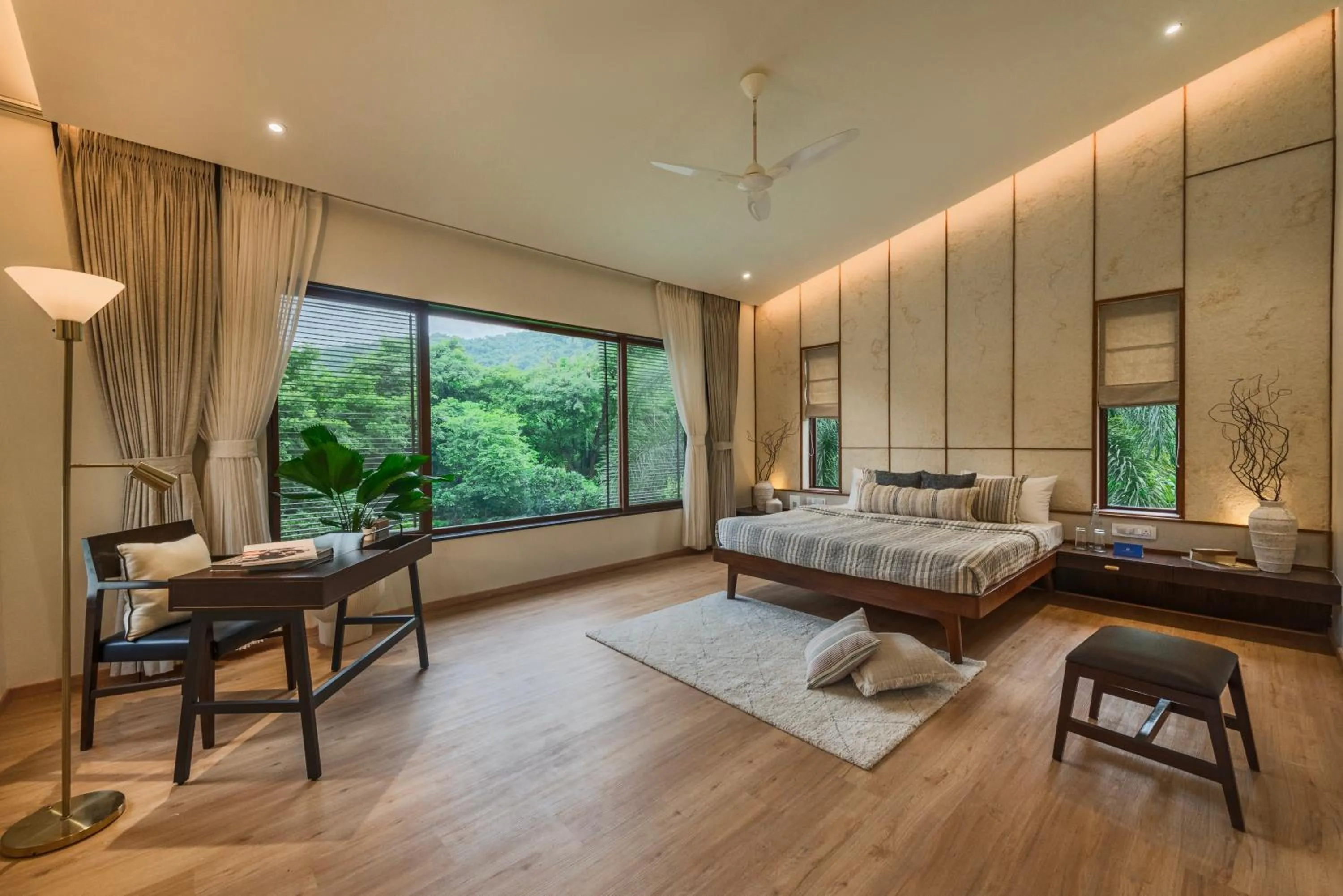 Bed in SaffronStays Estella, Alibaug