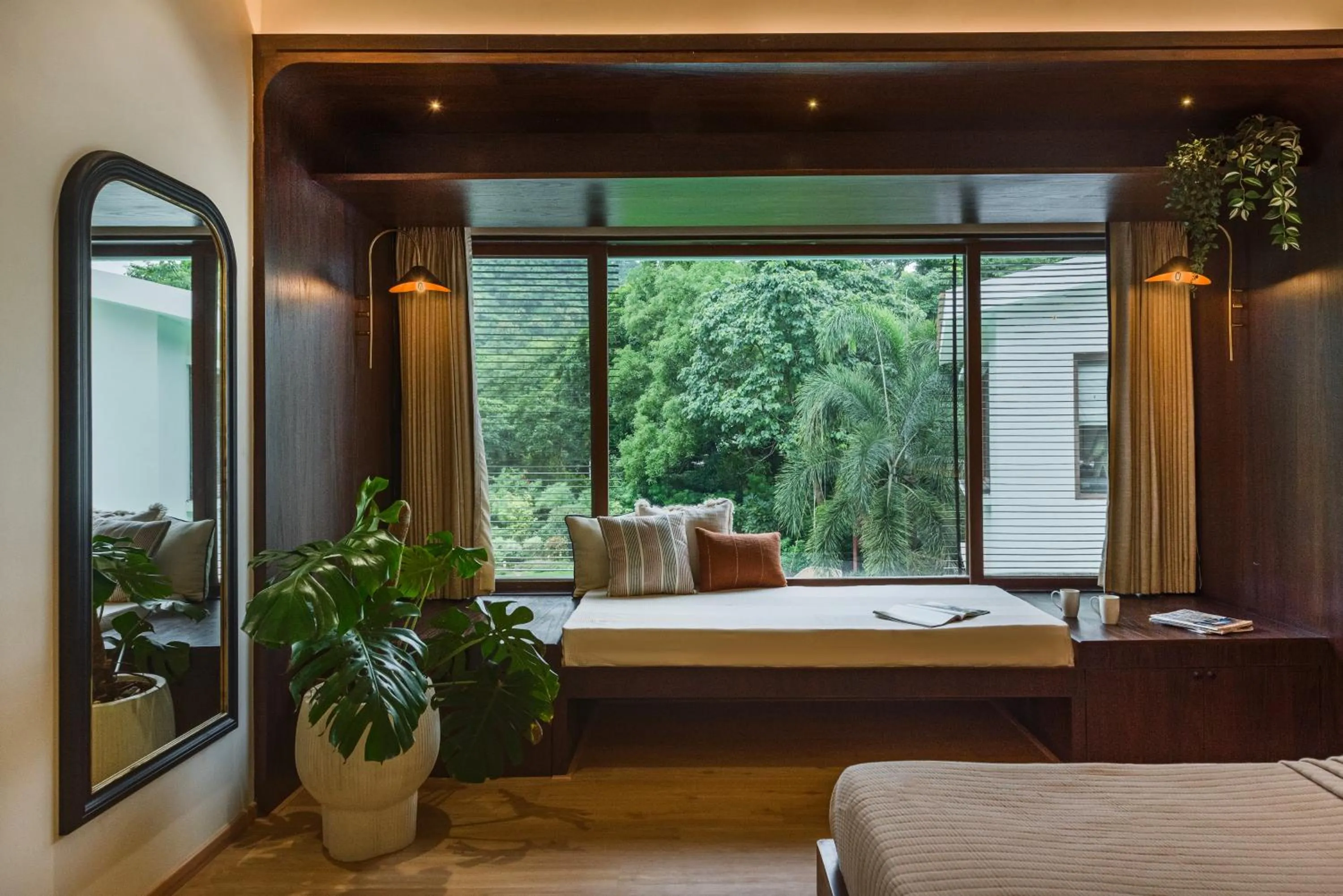 Natural landscape, Bed in SaffronStays Estella, Alibaug