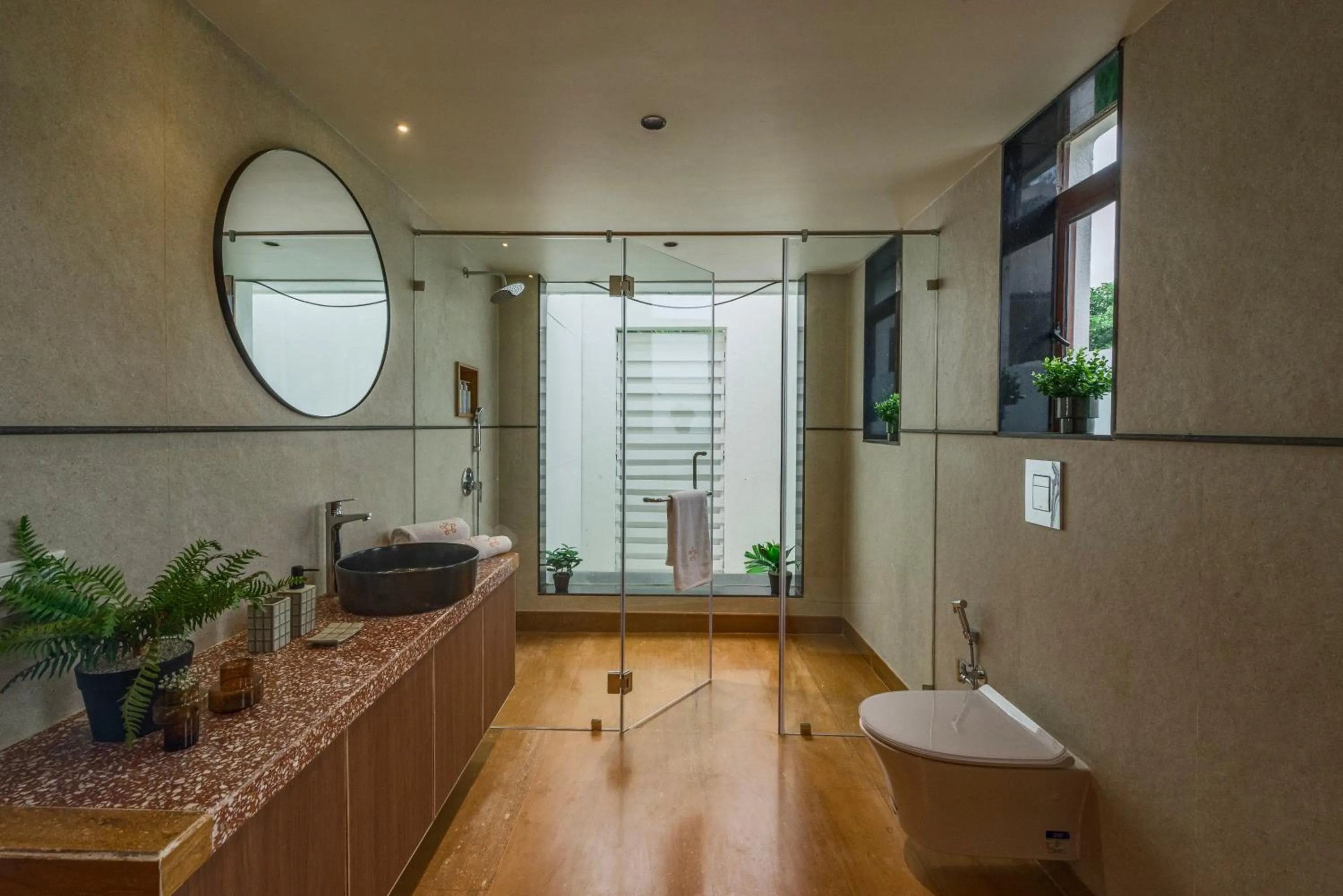 Toilet in SaffronStays Estella, Alibaug