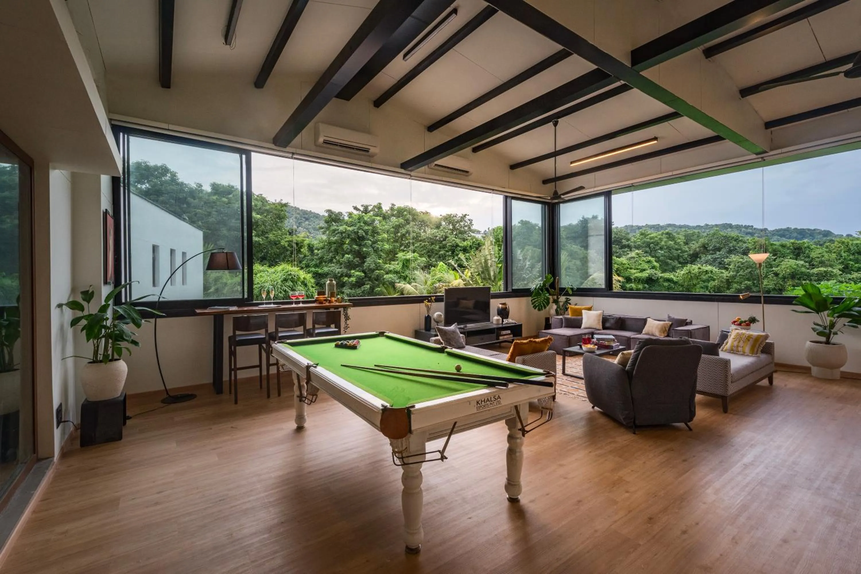 Billiard in SaffronStays Estella, Alibaug