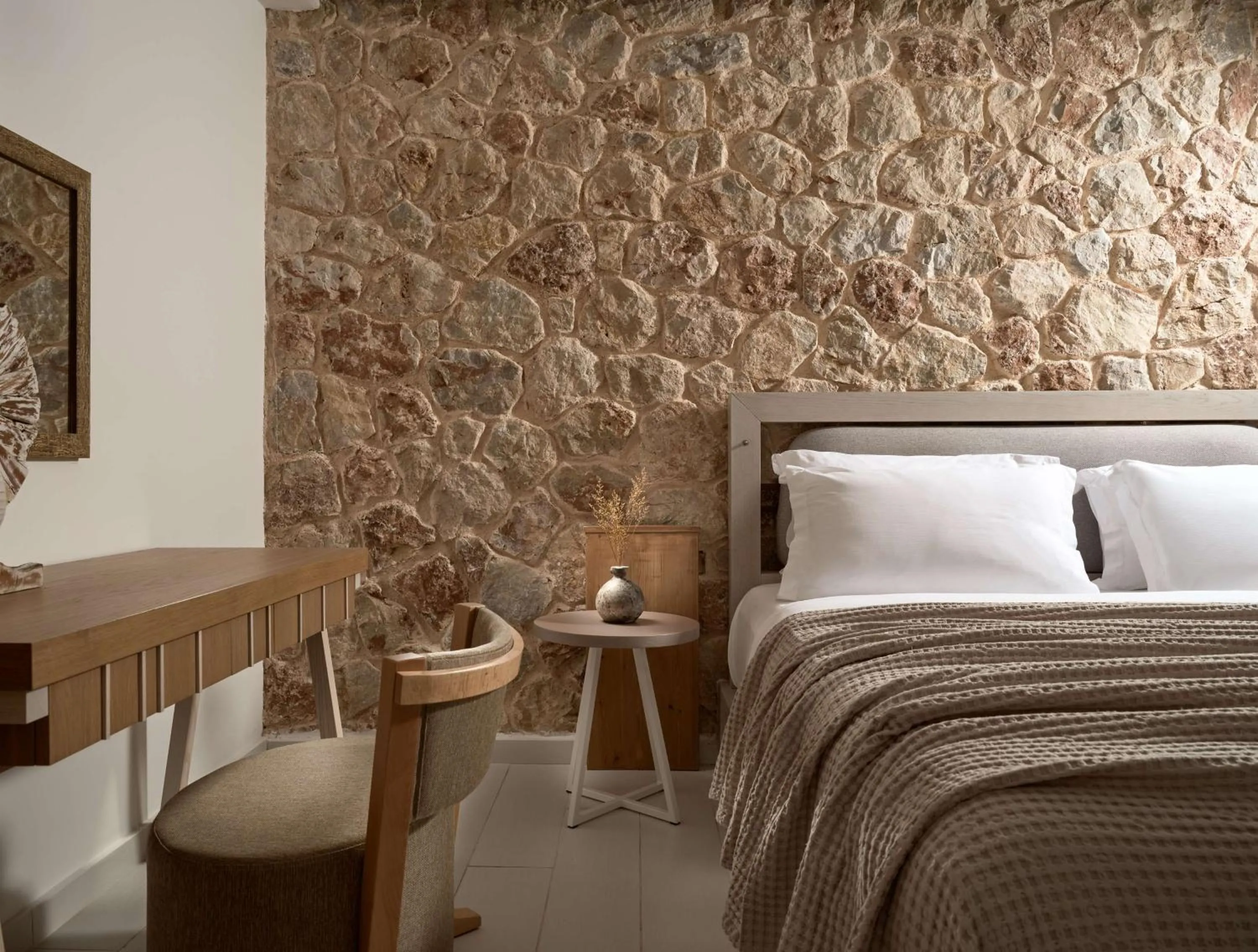 Bedroom, Bed in Sea Breeze Santorini Beach Resort, Curio By Hilton