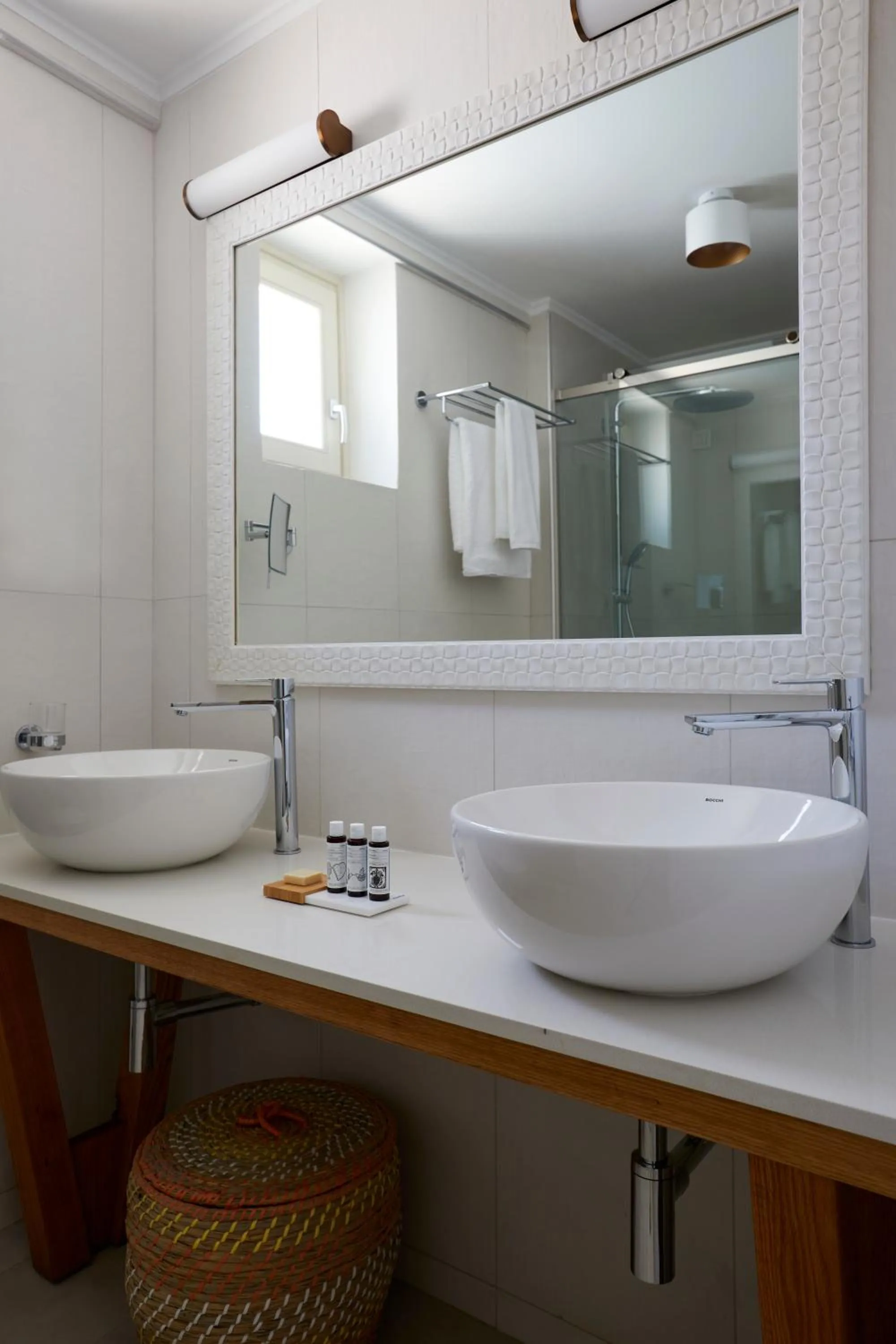 Shower in Sea Breeze Santorini Beach Resort, Curio By Hilton