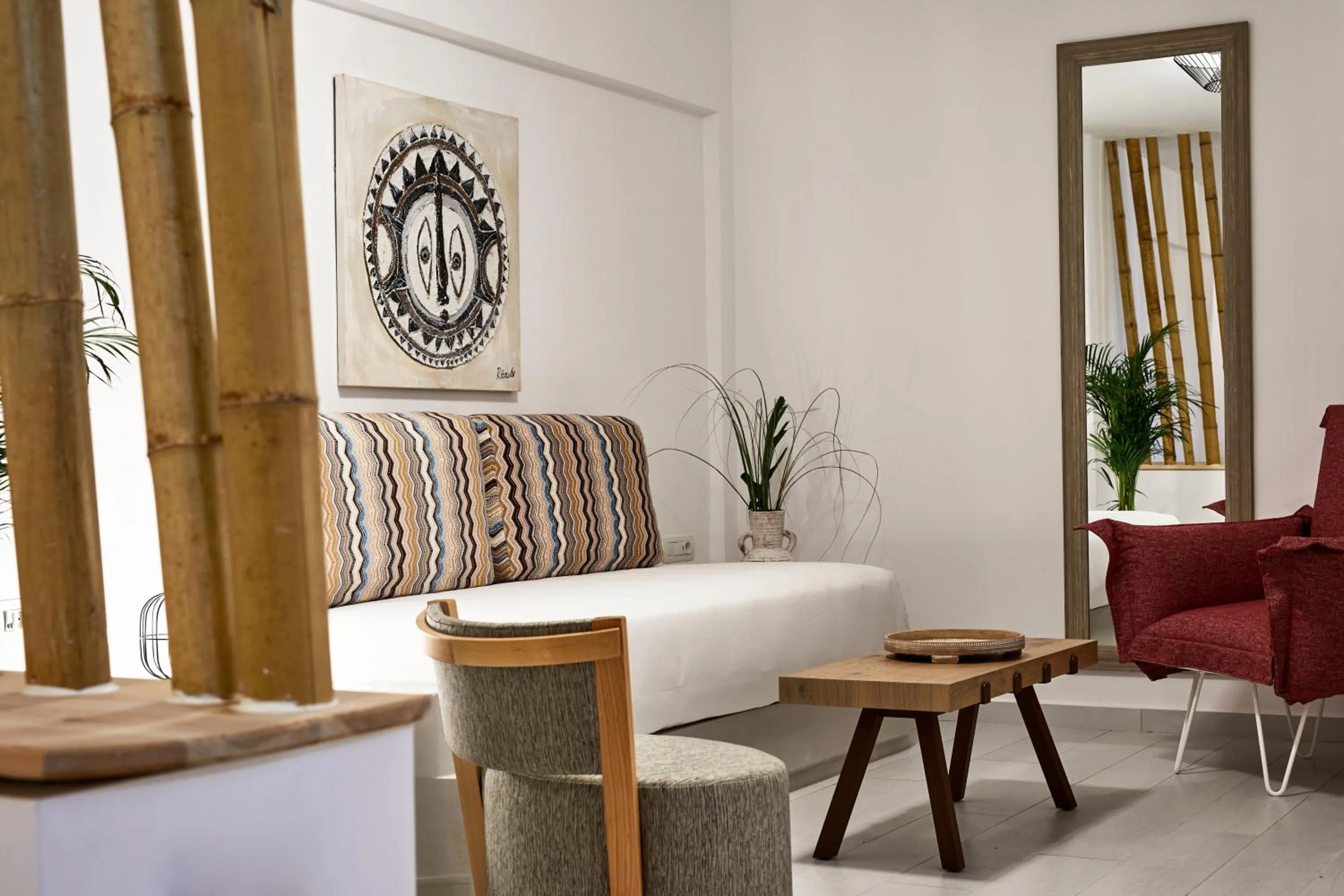 Living room in Sea Breeze Santorini Beach Resort, Curio By Hilton