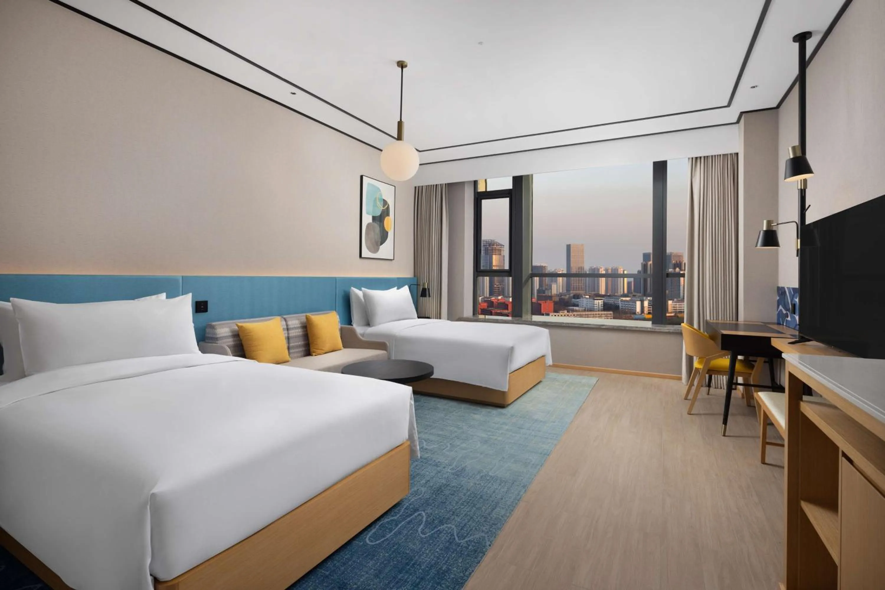 Bed in Hilton Garden Inn Rizhao High-Tech Zone