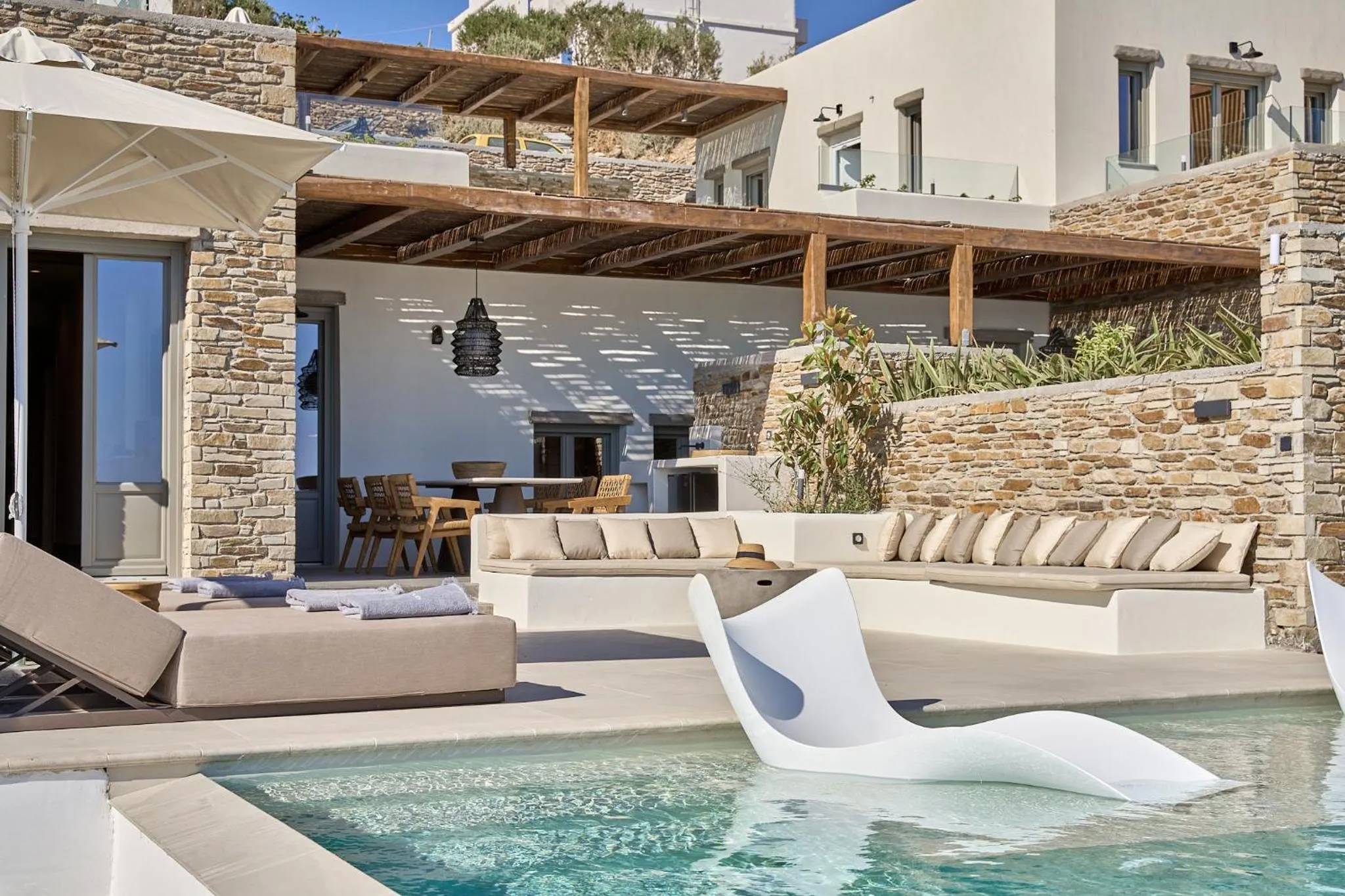 Dining area in Ios Grand Pool Suites