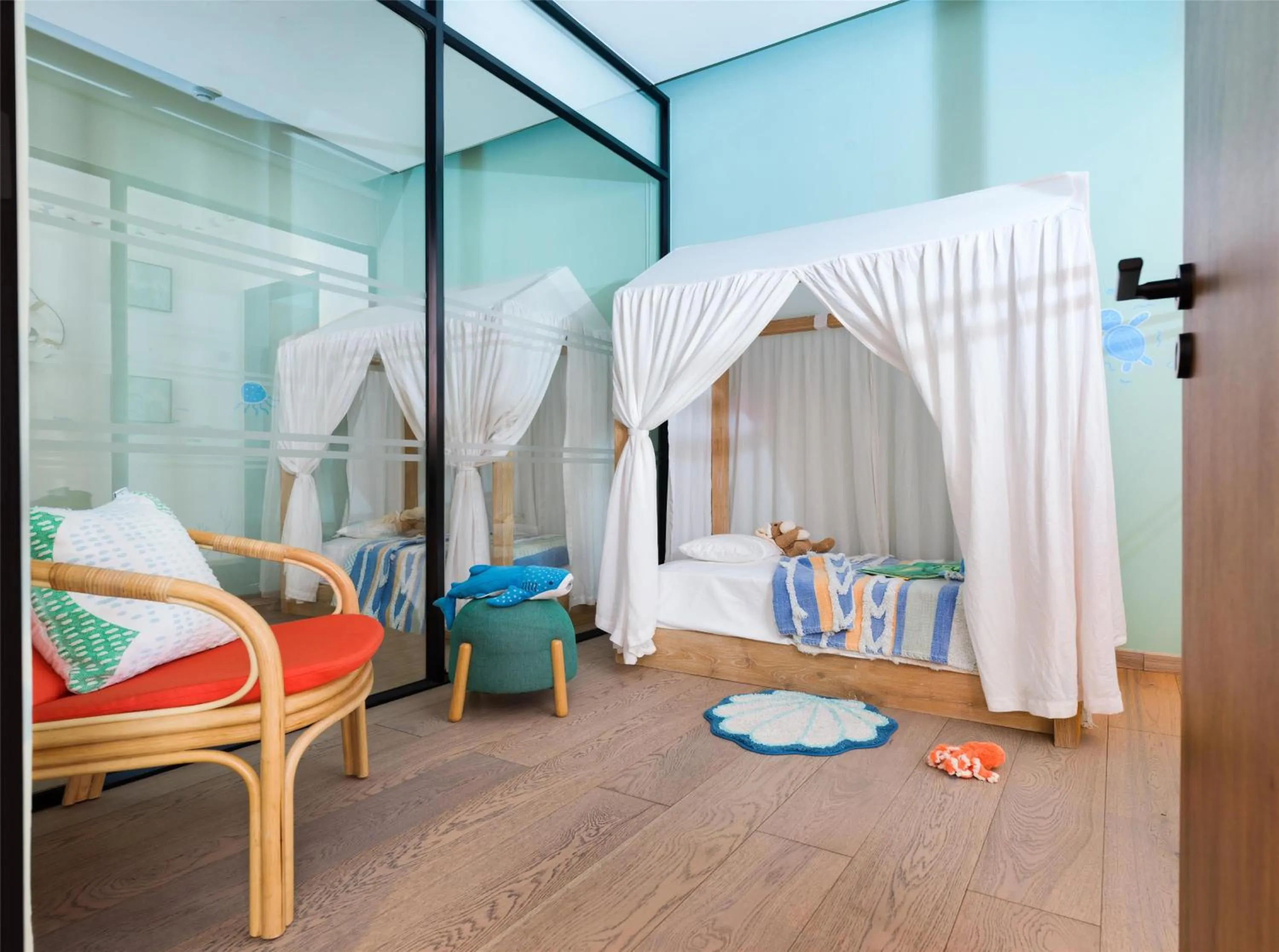 Kids's club, Bed in Hilton Maldives Amingiri Resort & Spa