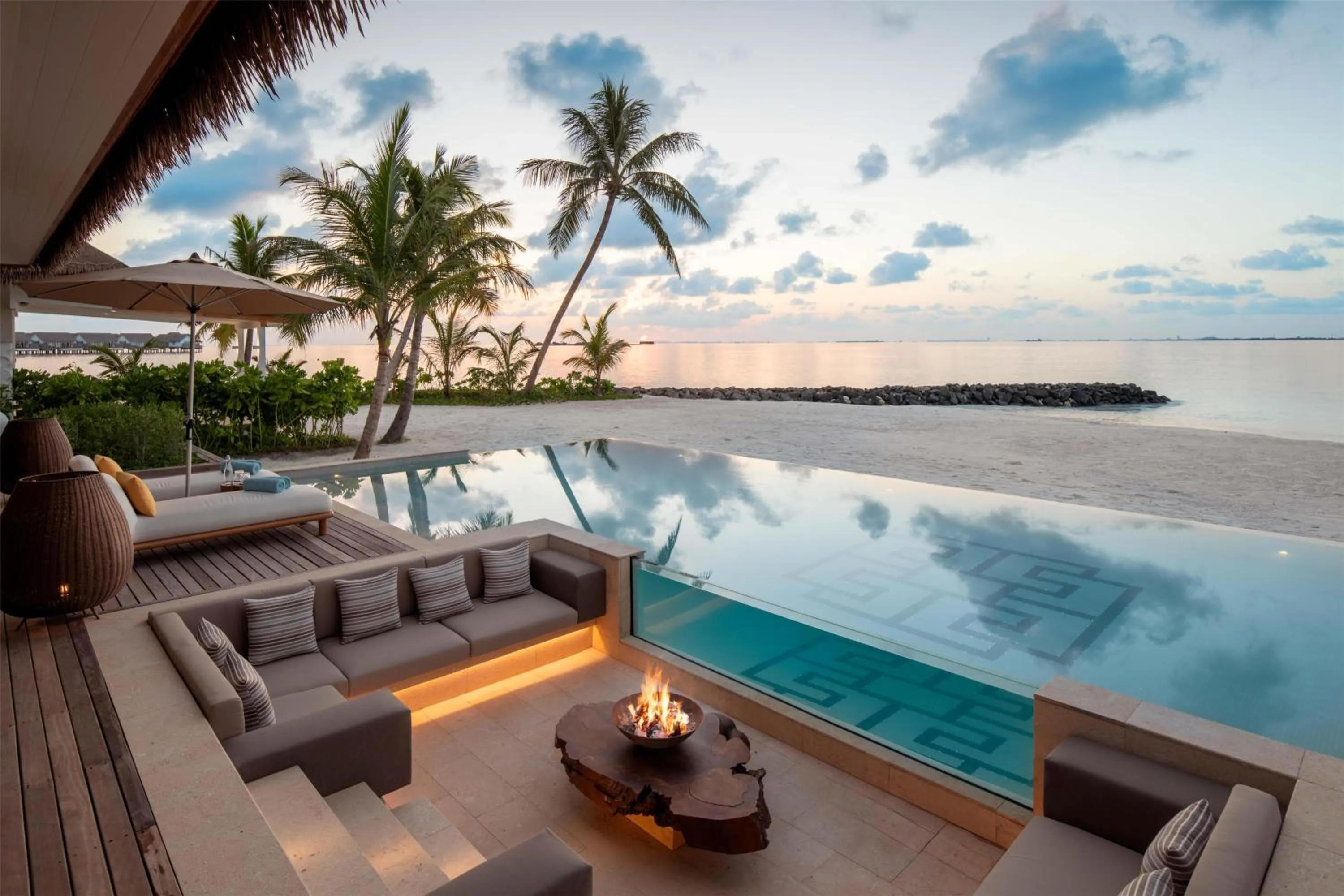 Pool view in Hilton Maldives Amingiri Resort & Spa