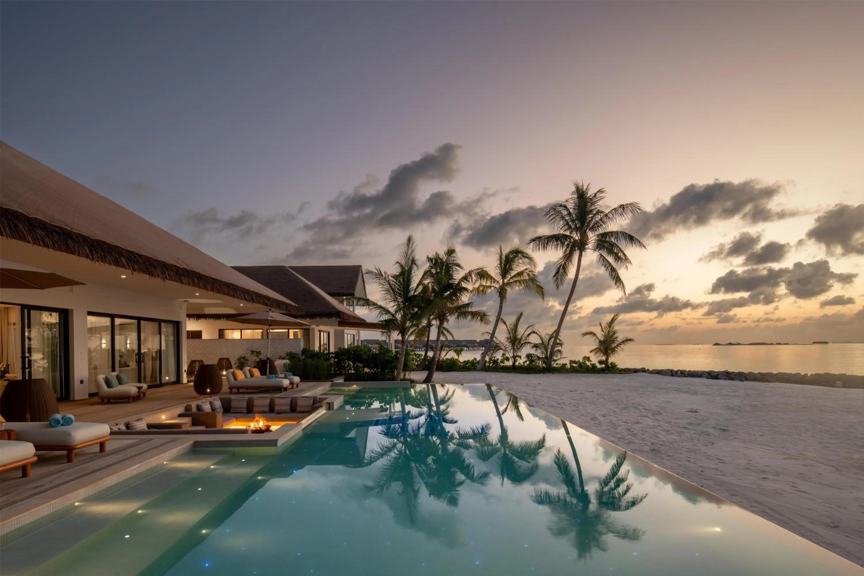 Pool view in Hilton Maldives Amingiri Resort & Spa
