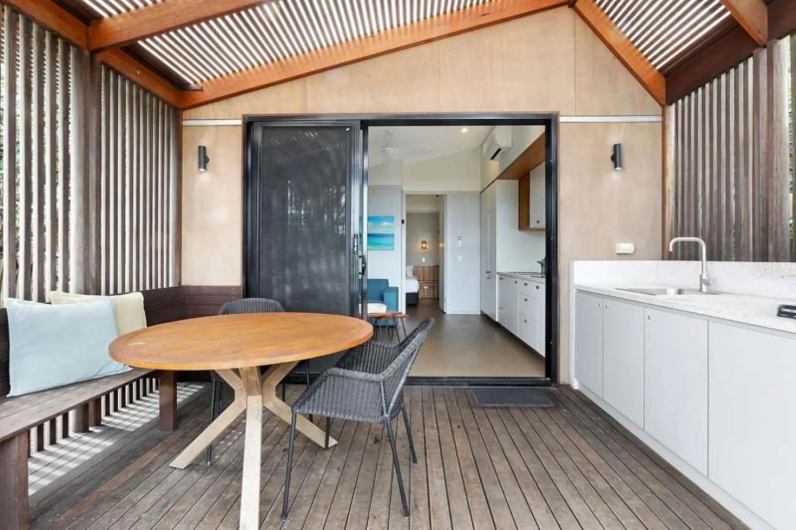 Seating area in Reflections Byron Bay - Holiday Park