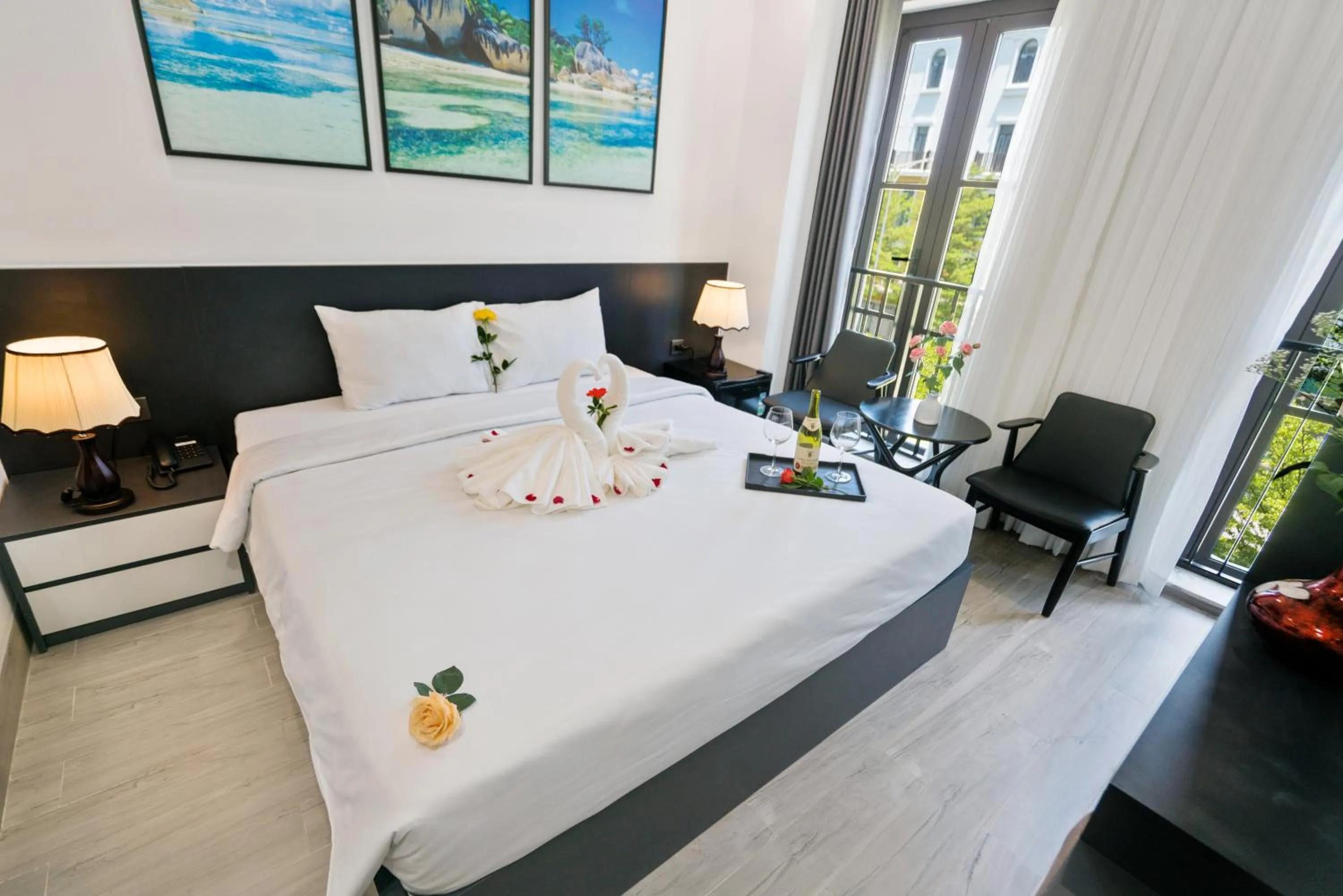 Photo of the whole room, Bed in The Enchanted Ha Long Hotel