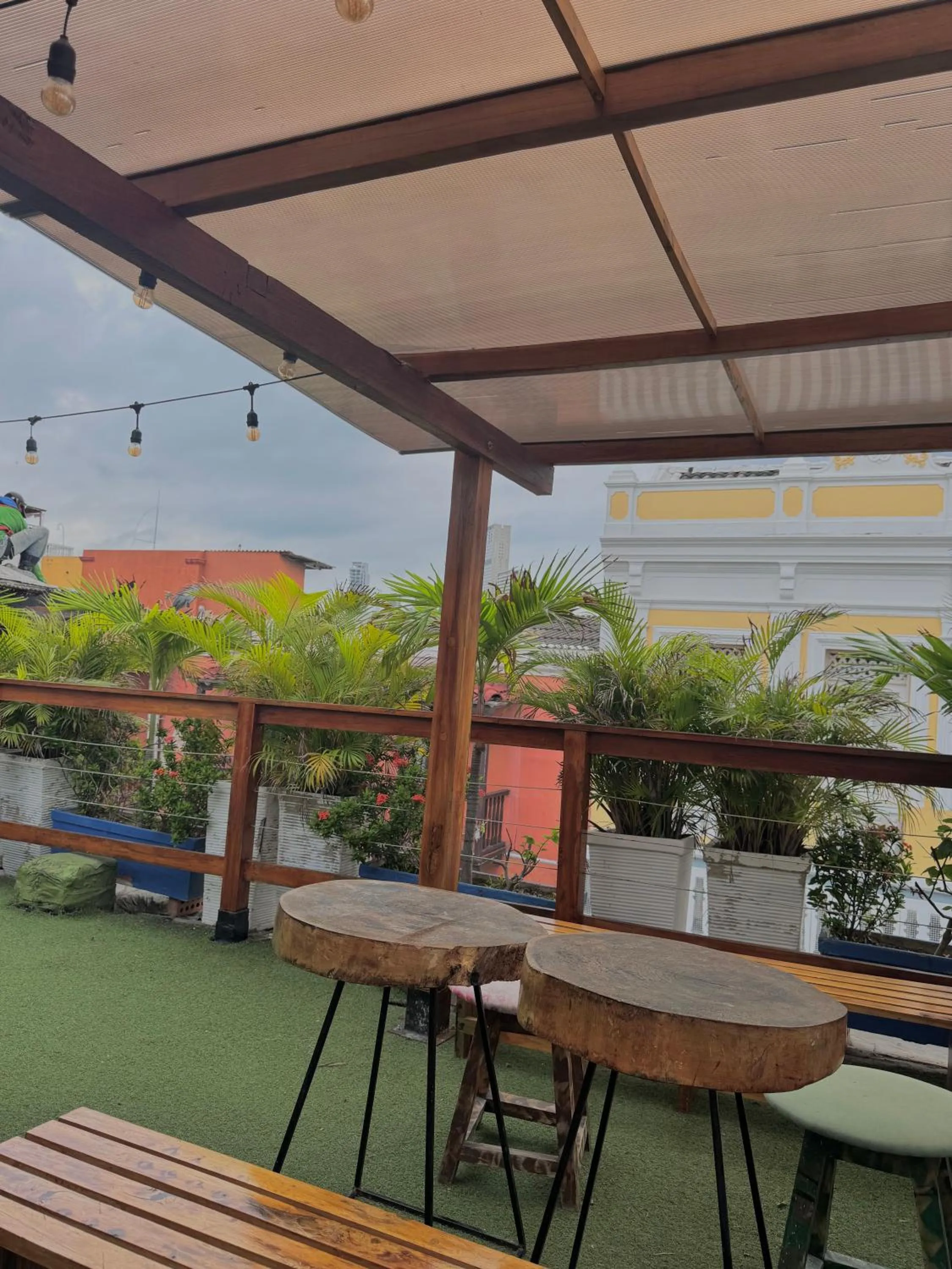 Patio in Seven Nights Hostel Cartagena