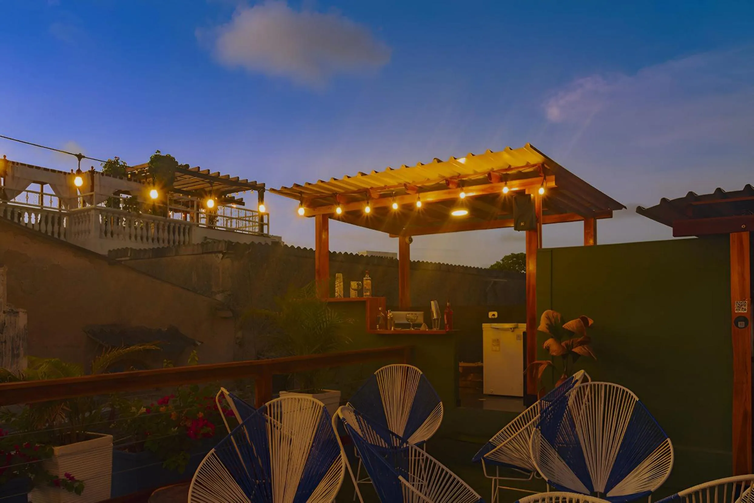 Balcony/Terrace in Seven Nights Hostel Cartagena