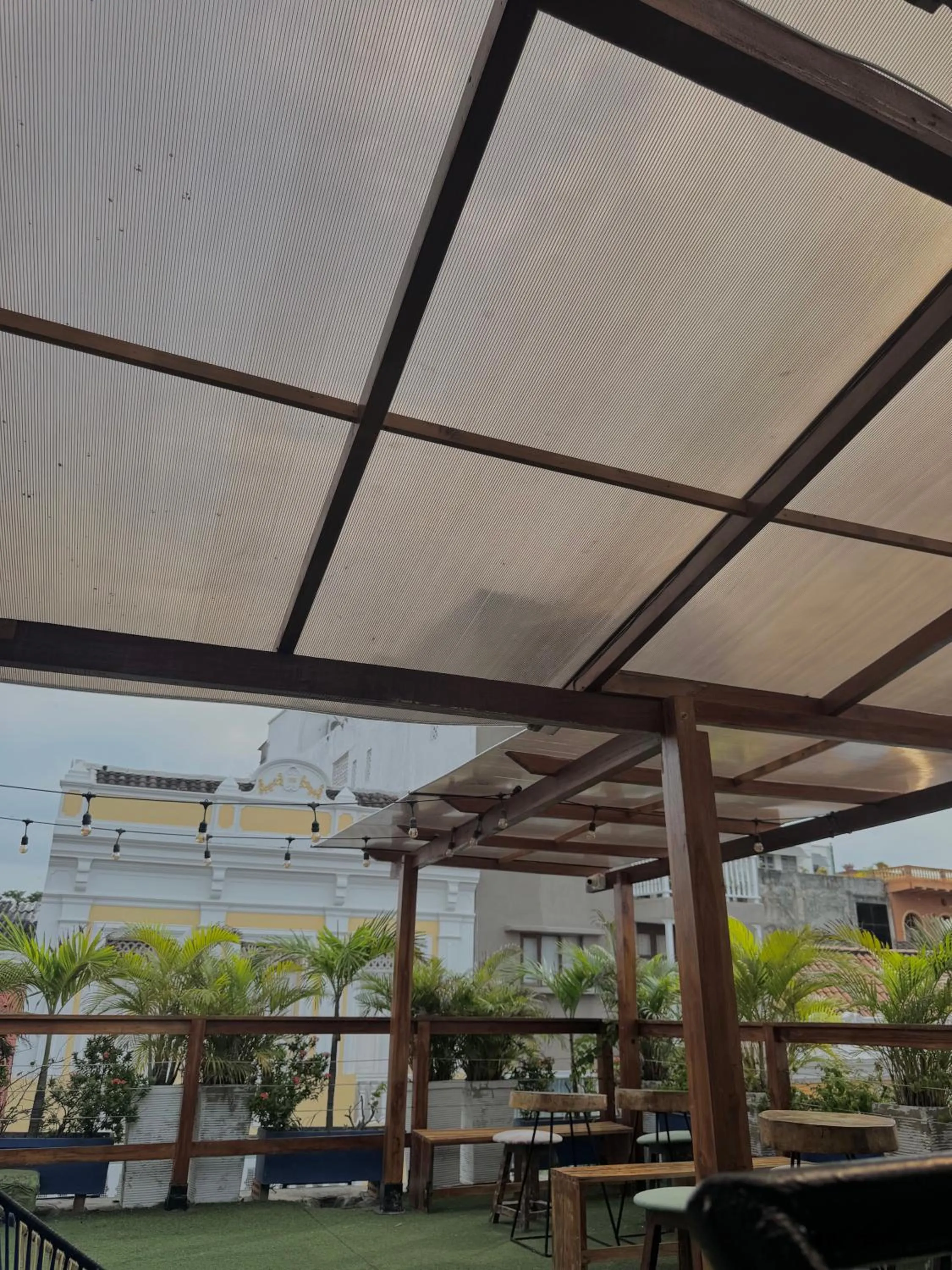 Patio in Seven Nights Hostel Cartagena