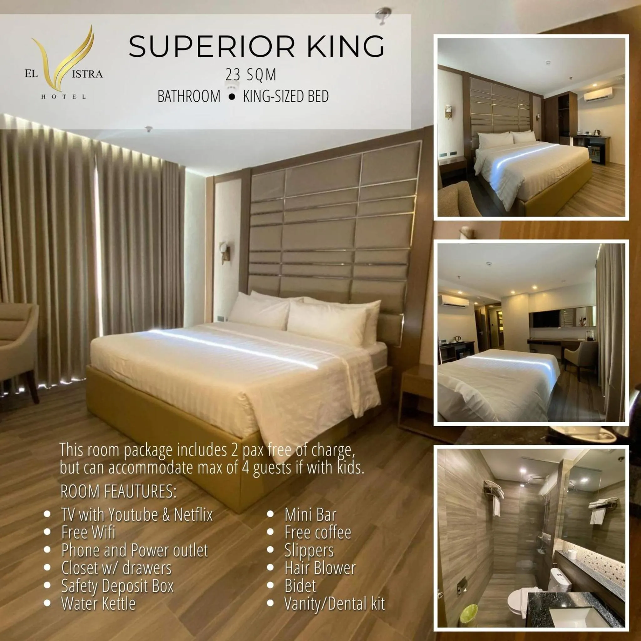 Bed in El Vistra Hotel Angeles