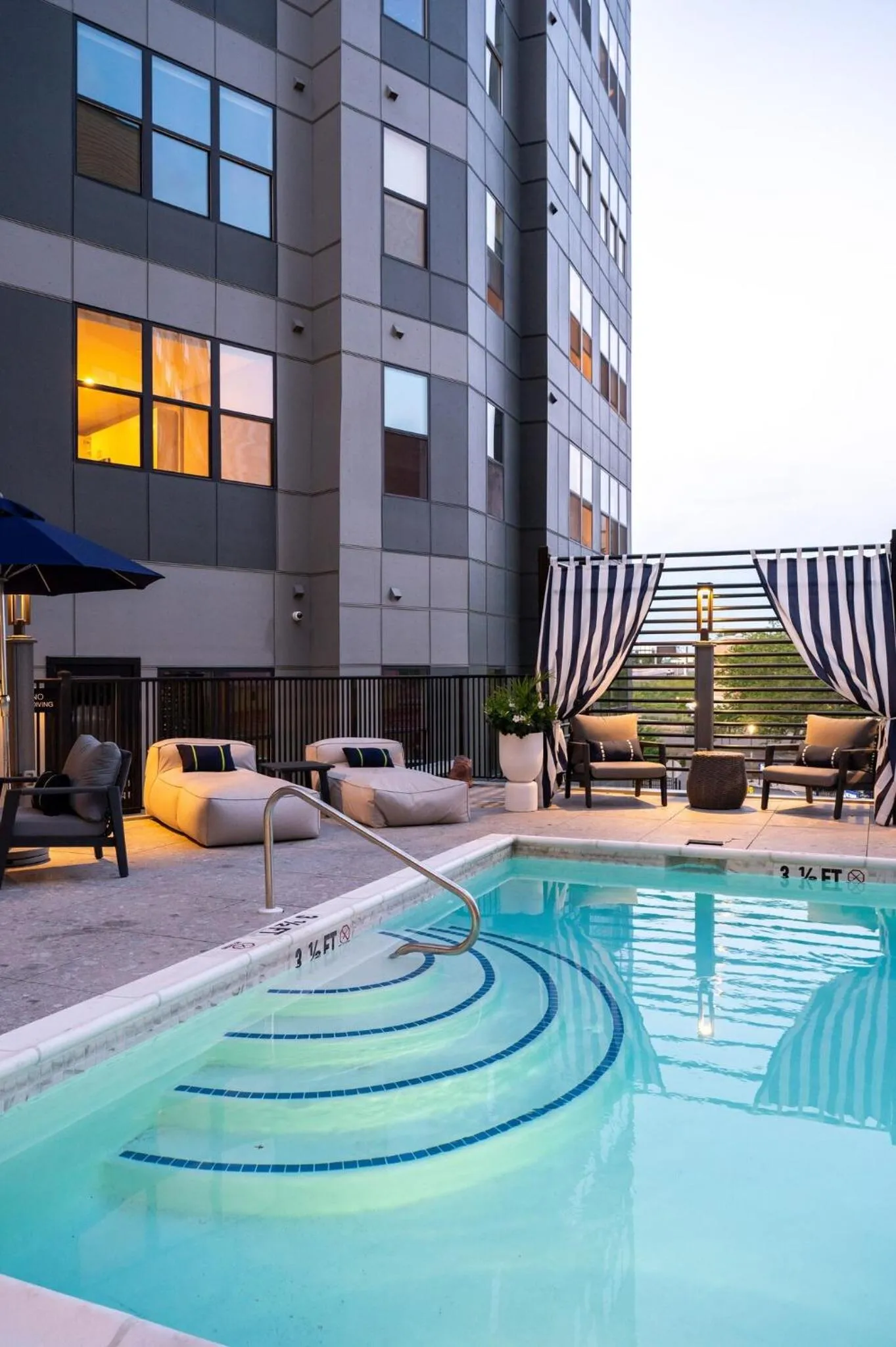 Pool view in Luxury Apartments by Hyatus at Pierpont