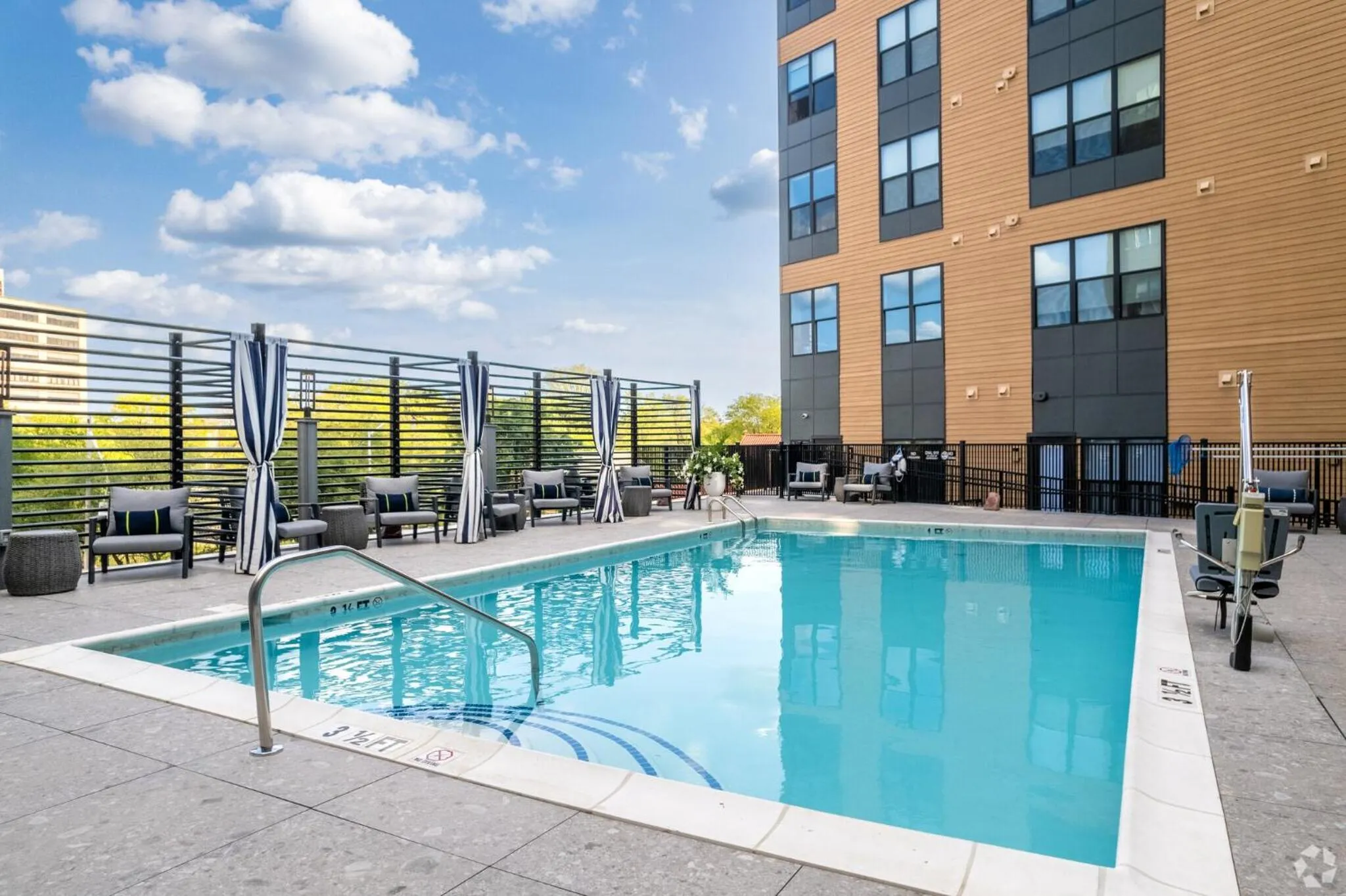 Pool view in Luxury Apartments by Hyatus at Pierpont
