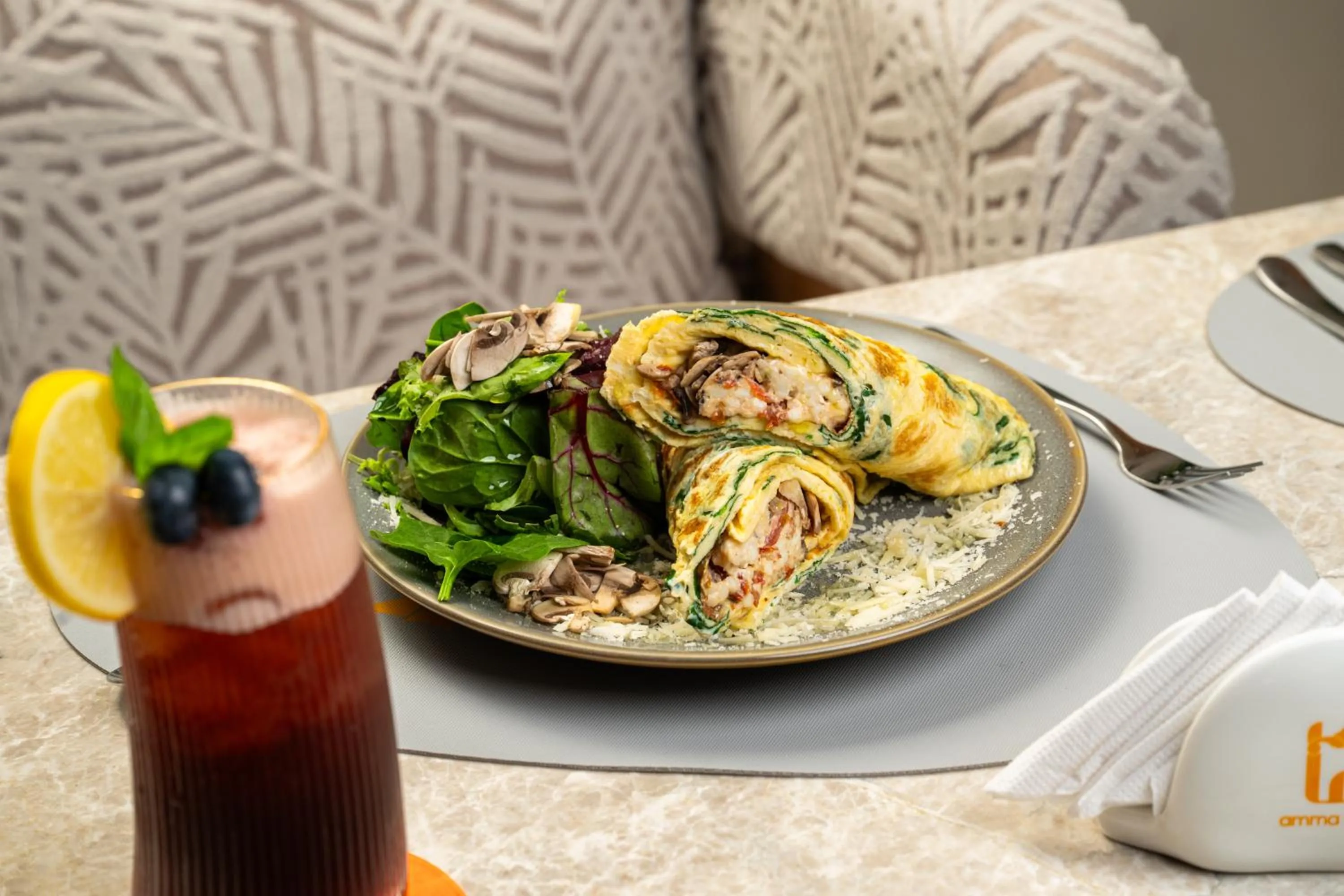 Food close-up in Roots Hotel