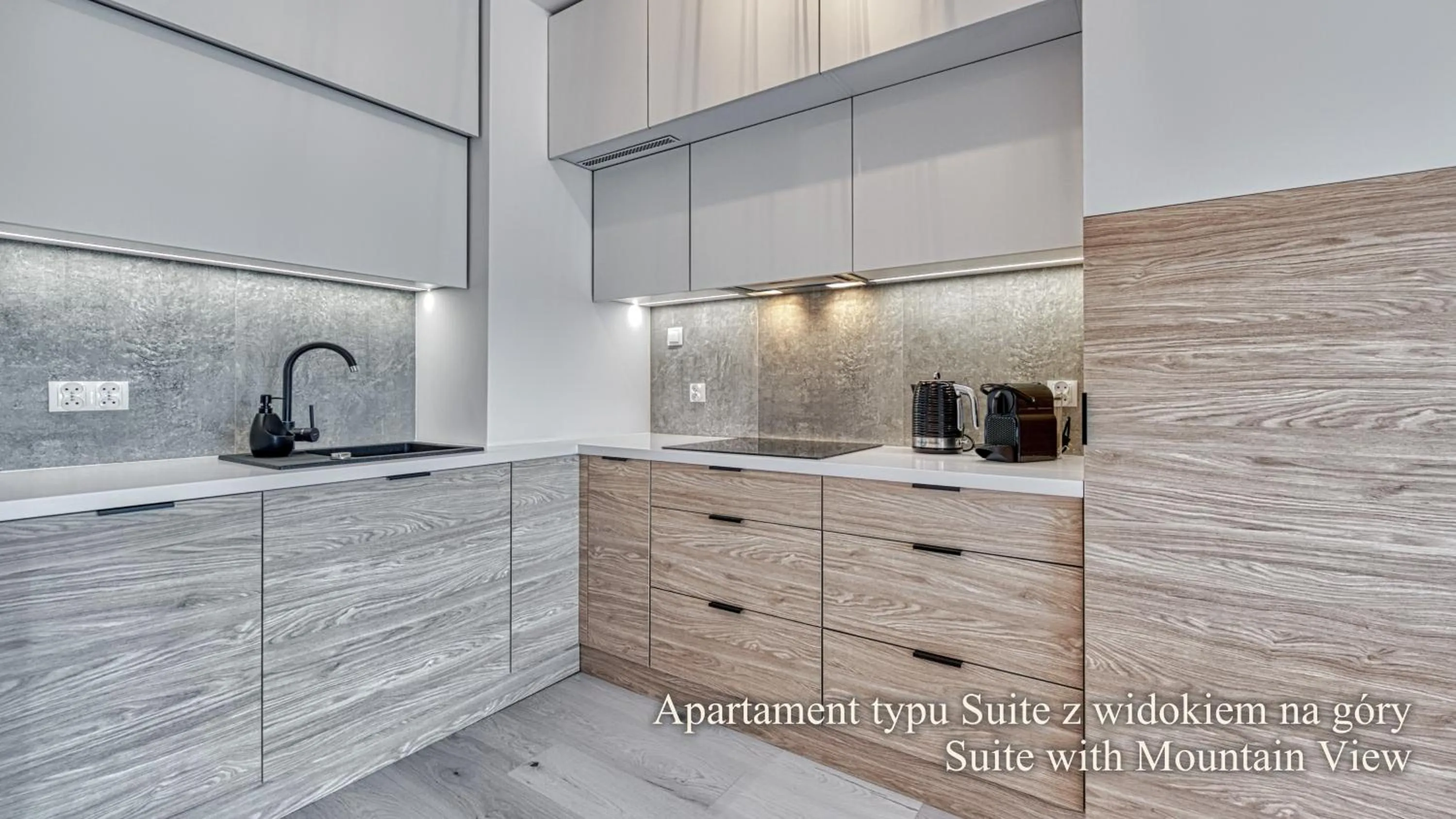 Kitchen or kitchenette in RentPlanet - Apartamenty IzerSKI Resort