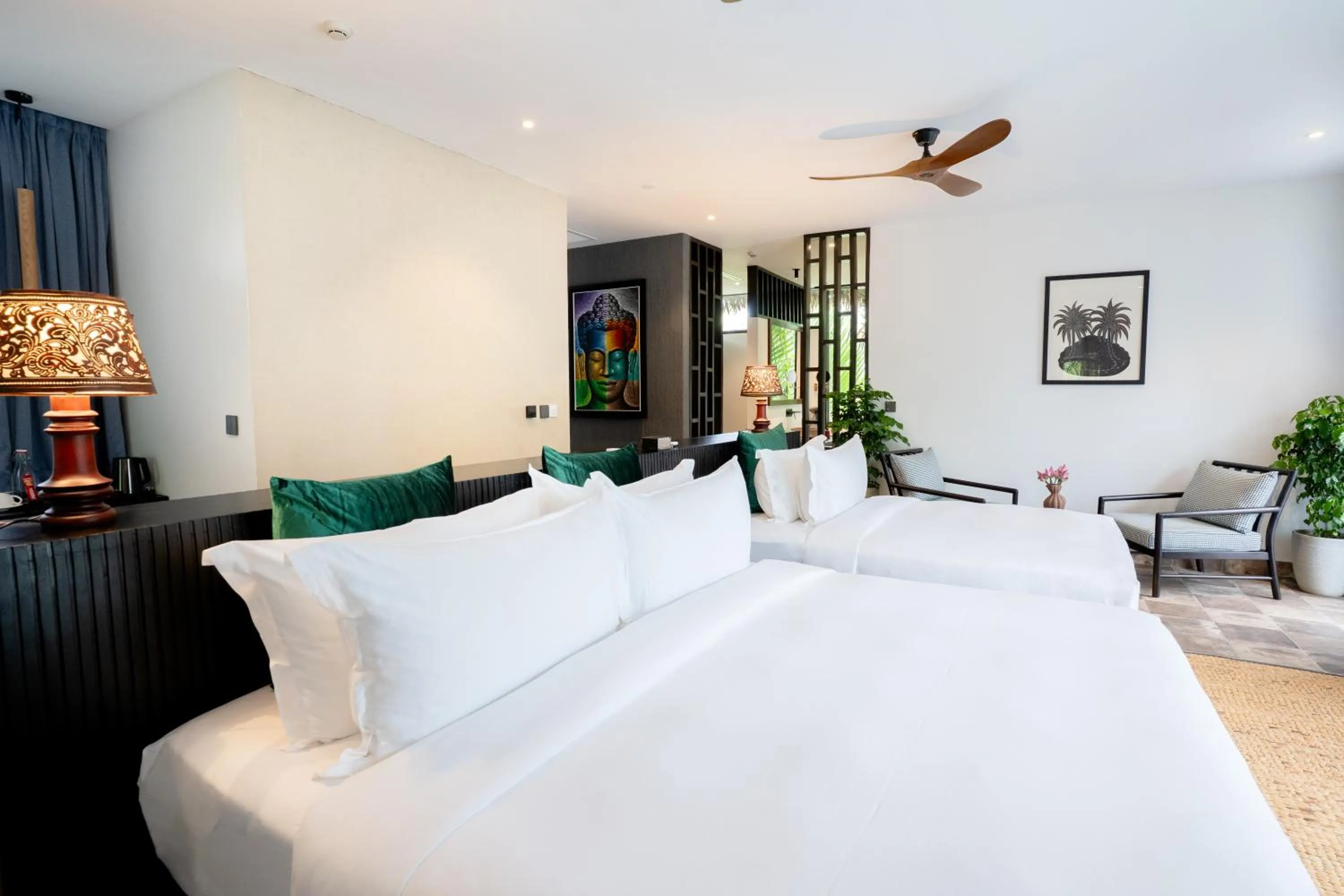 Bed in RiverTree Villa & Resort