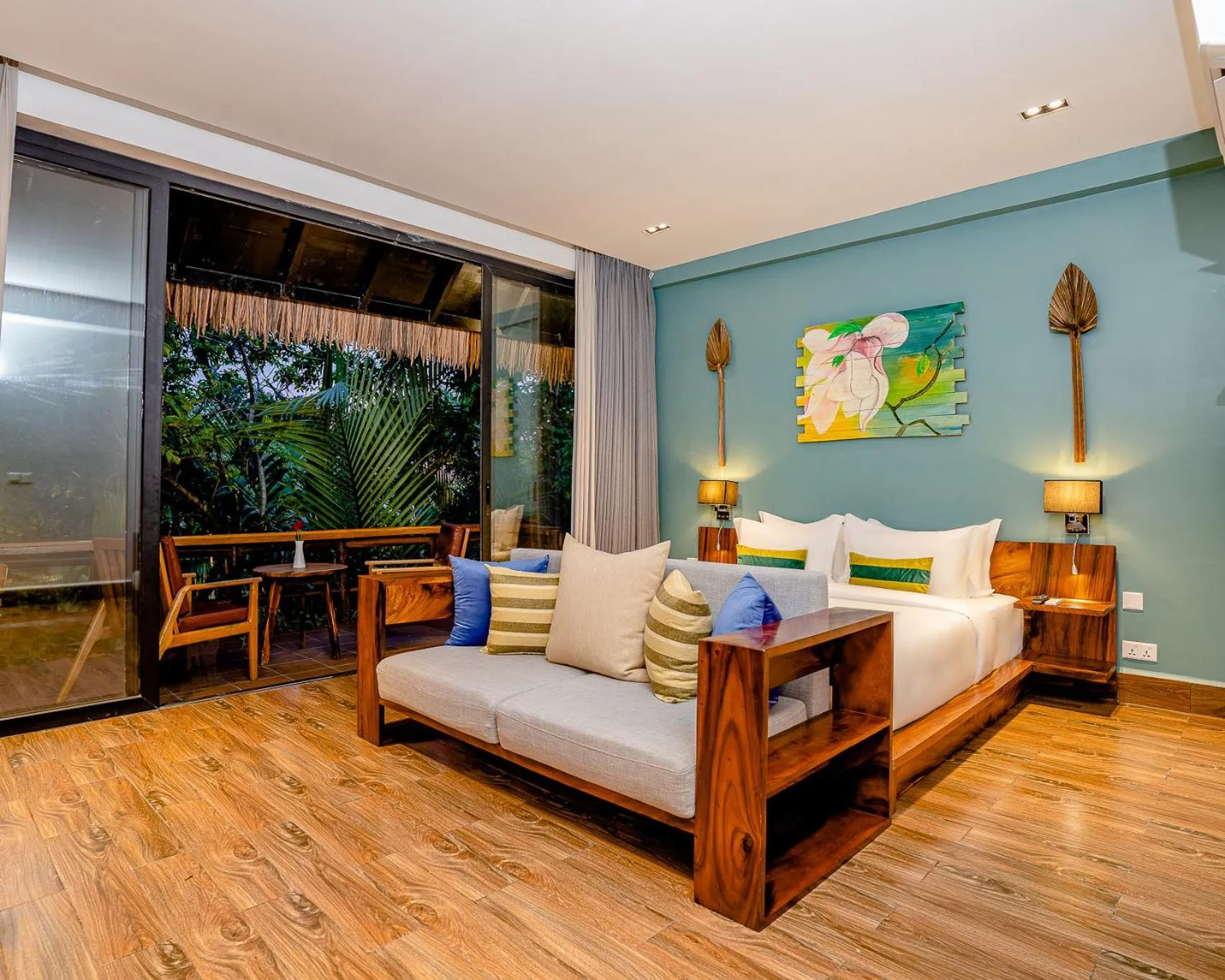 Bed in RiverTree Villa & Resort