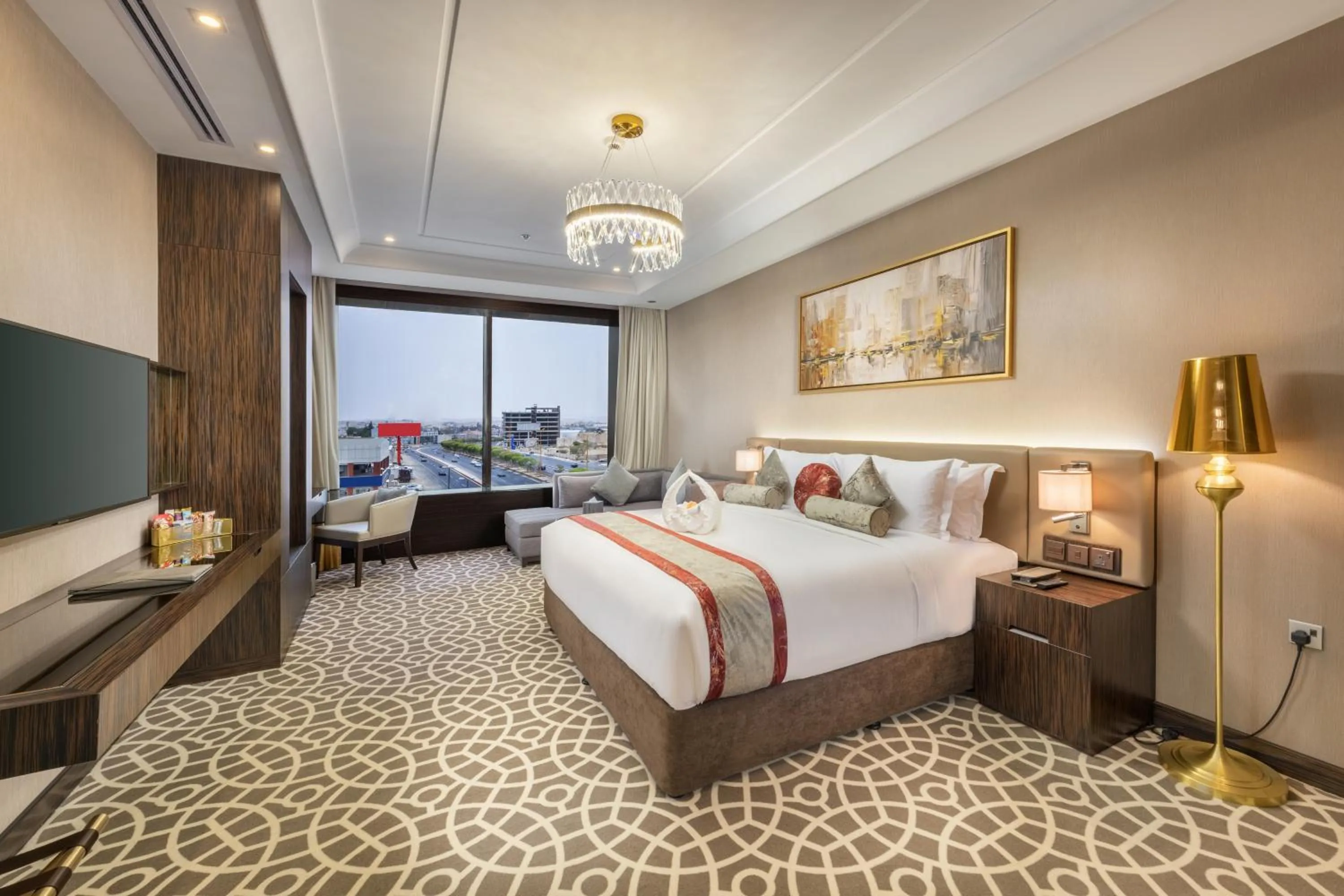 View (from property/room), Bed in Nivel Hotel Abha