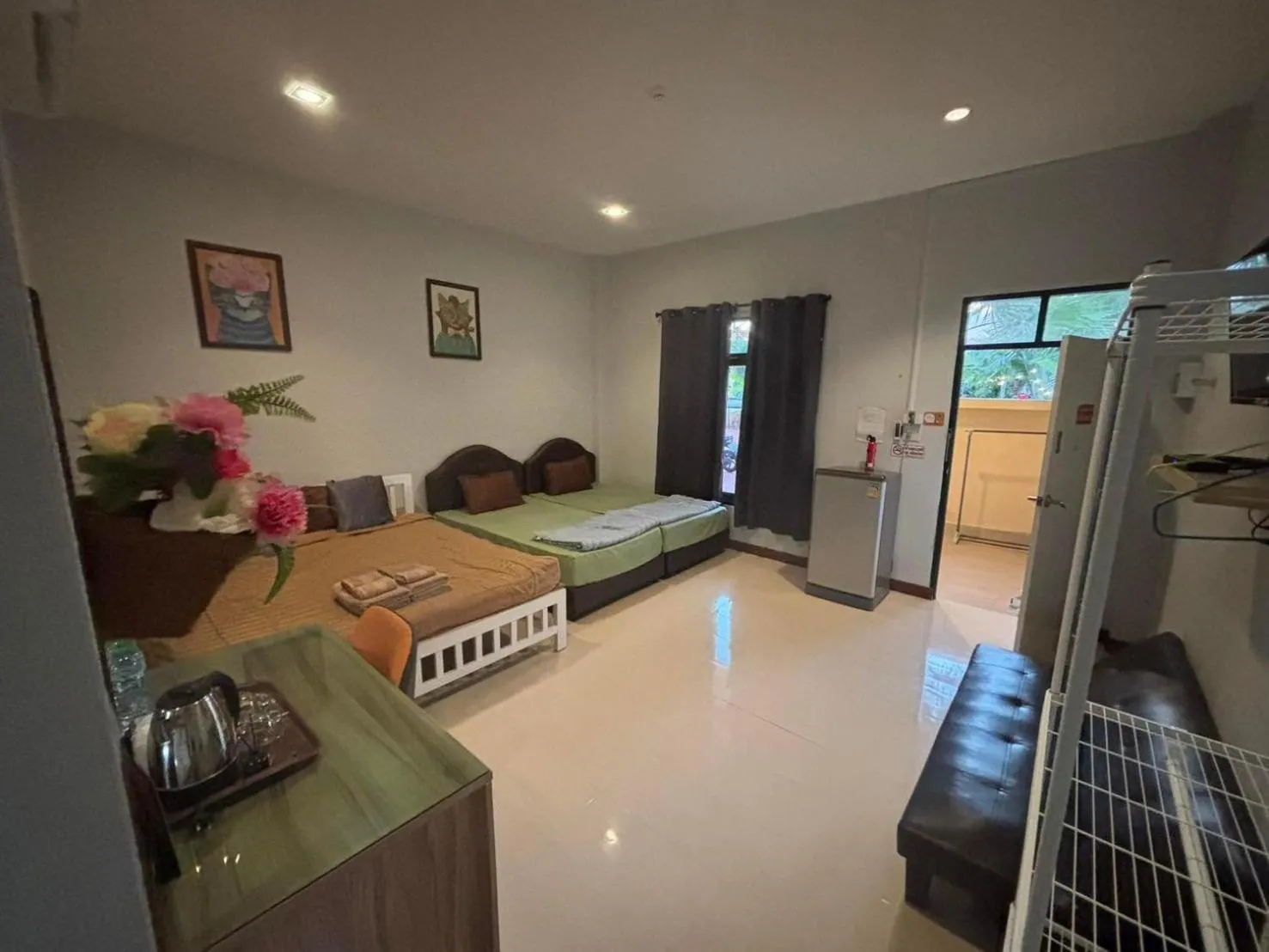 Bed in Trang Oasis Waterpark Hotel