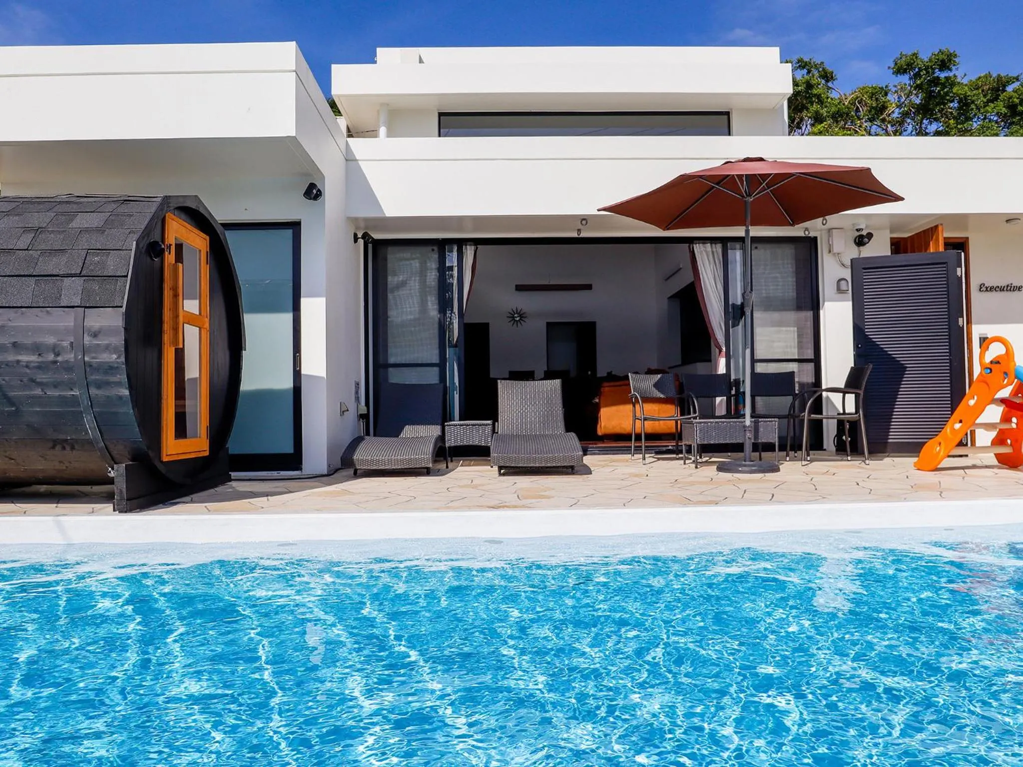 Sauna in Private Pool Villa Motobu
