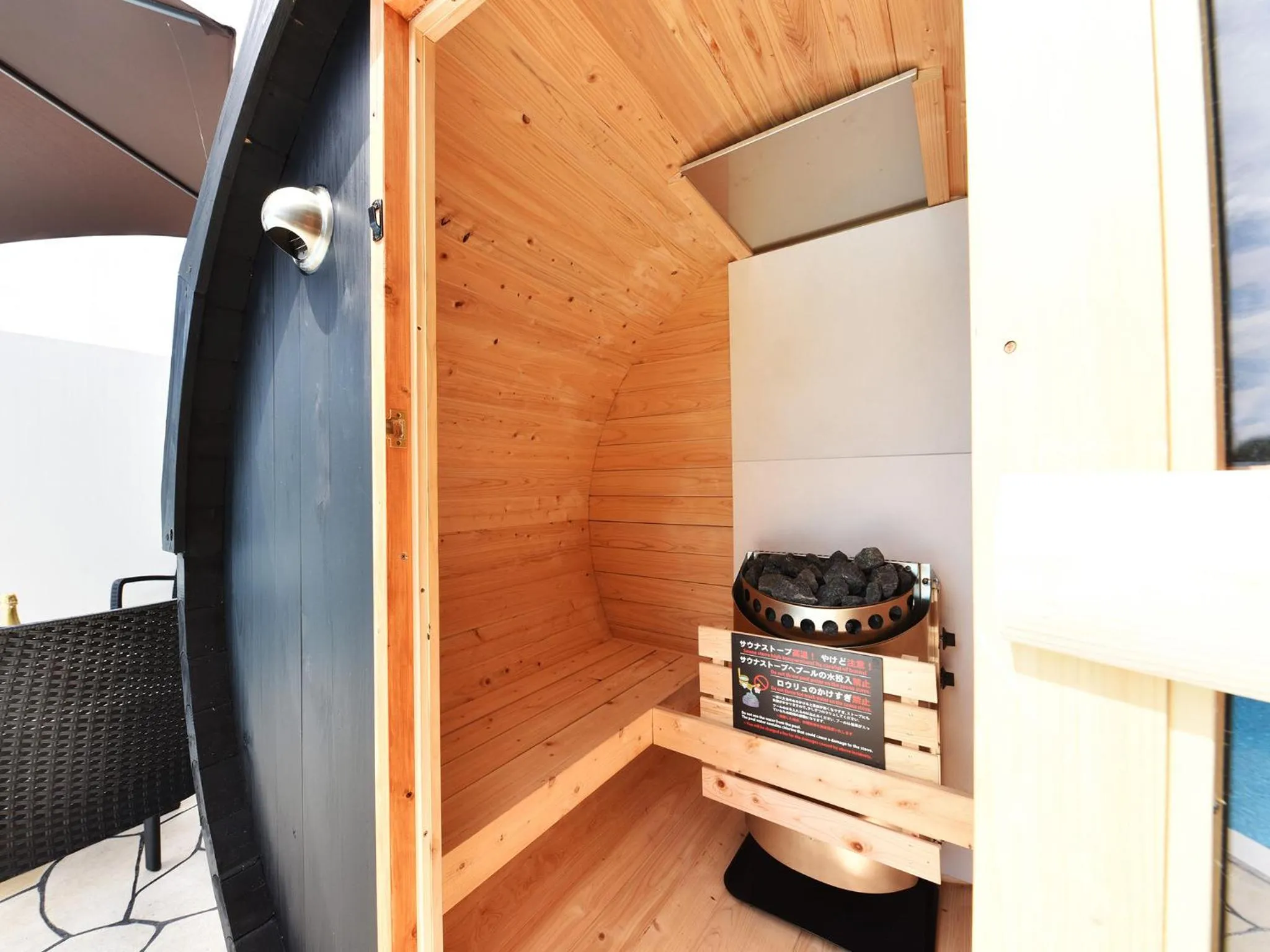 Sauna in Private Pool Villa Motobu