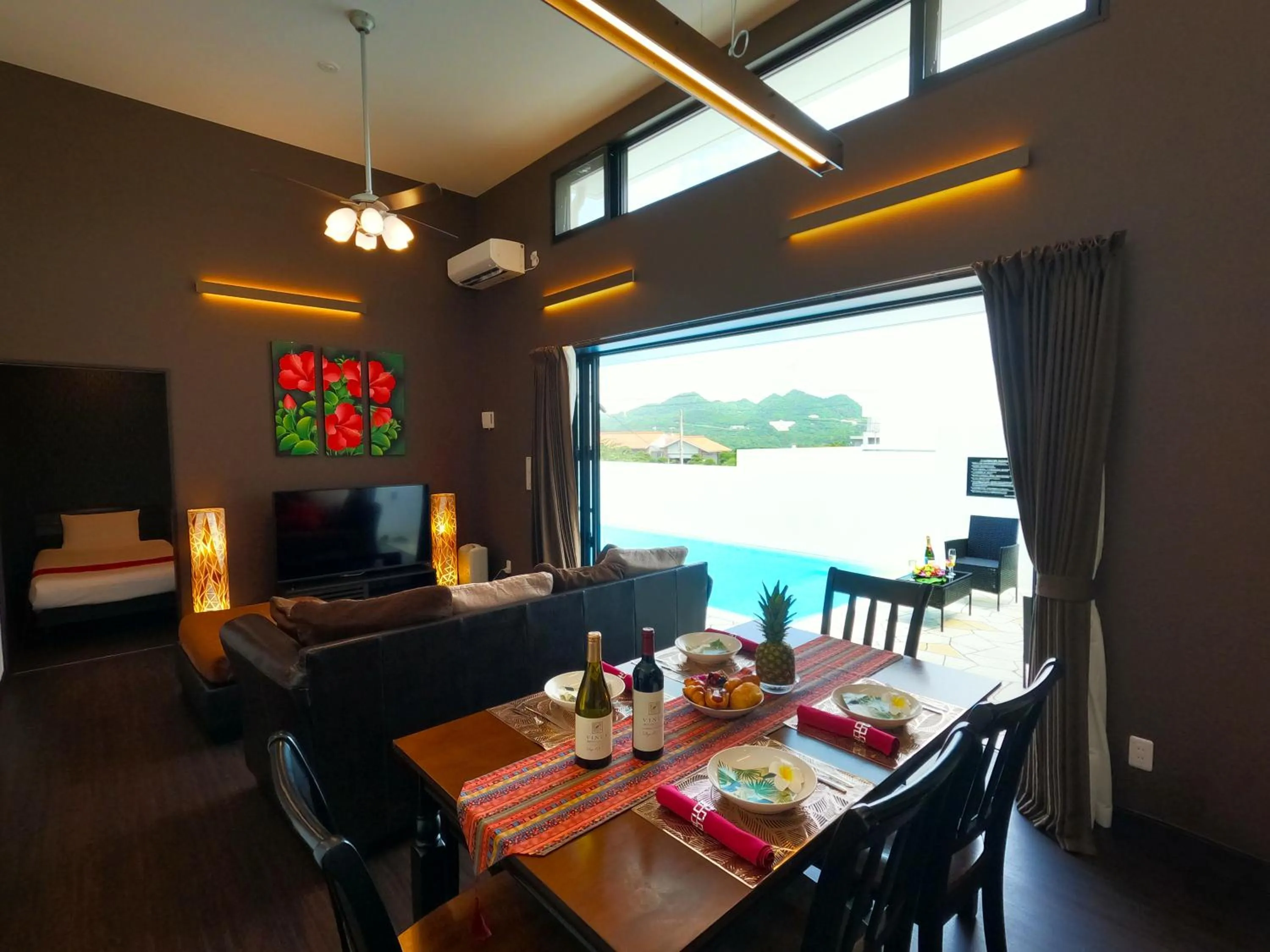 Living room in Private Pool Villa Motobu