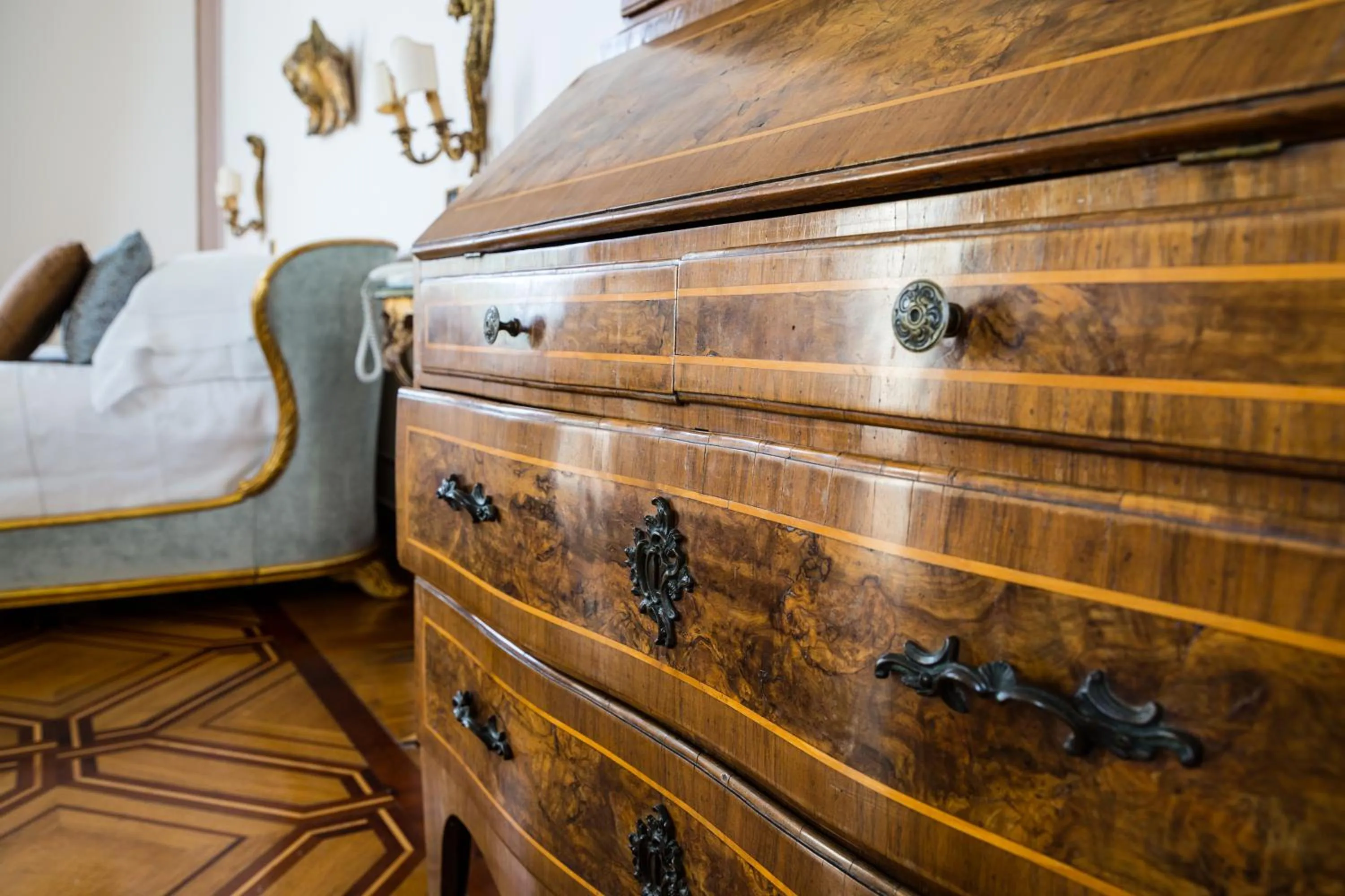Decorative detail, Bed in Imperiale Palace Hotel