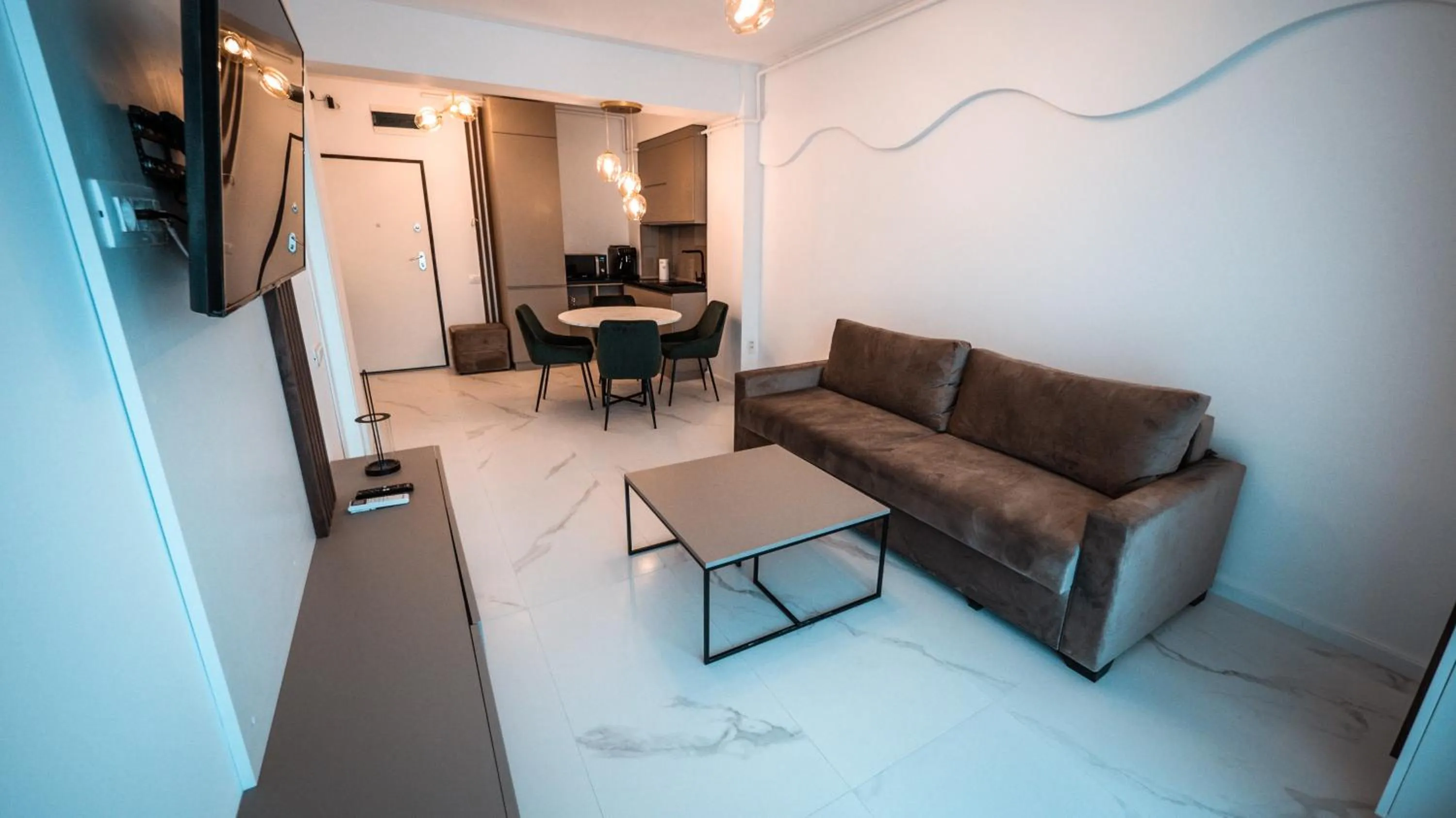 Living room in WAVE 4 Apartments Mamaia Nord
