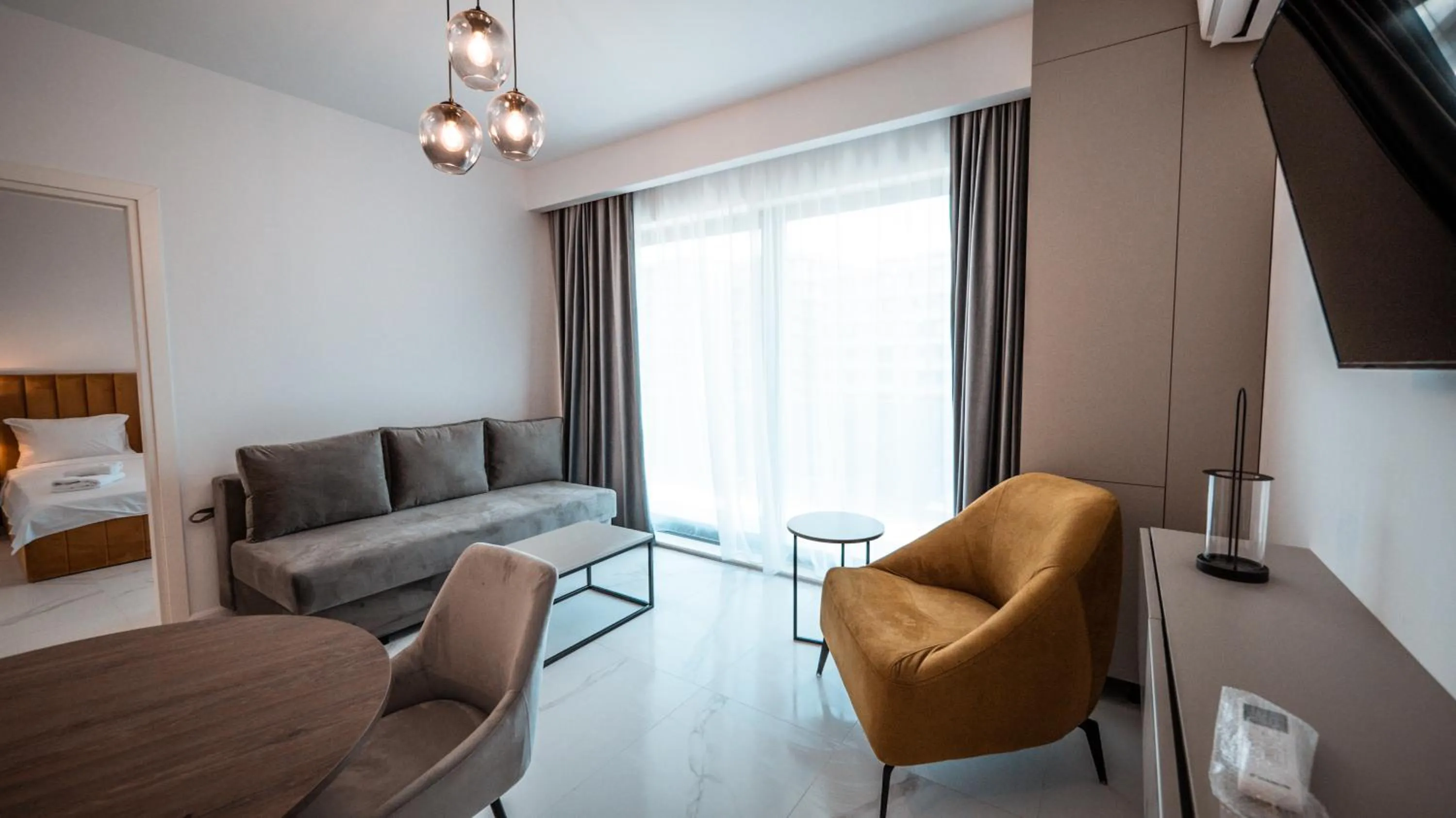 Living room in WAVE 4 Apartments Mamaia Nord
